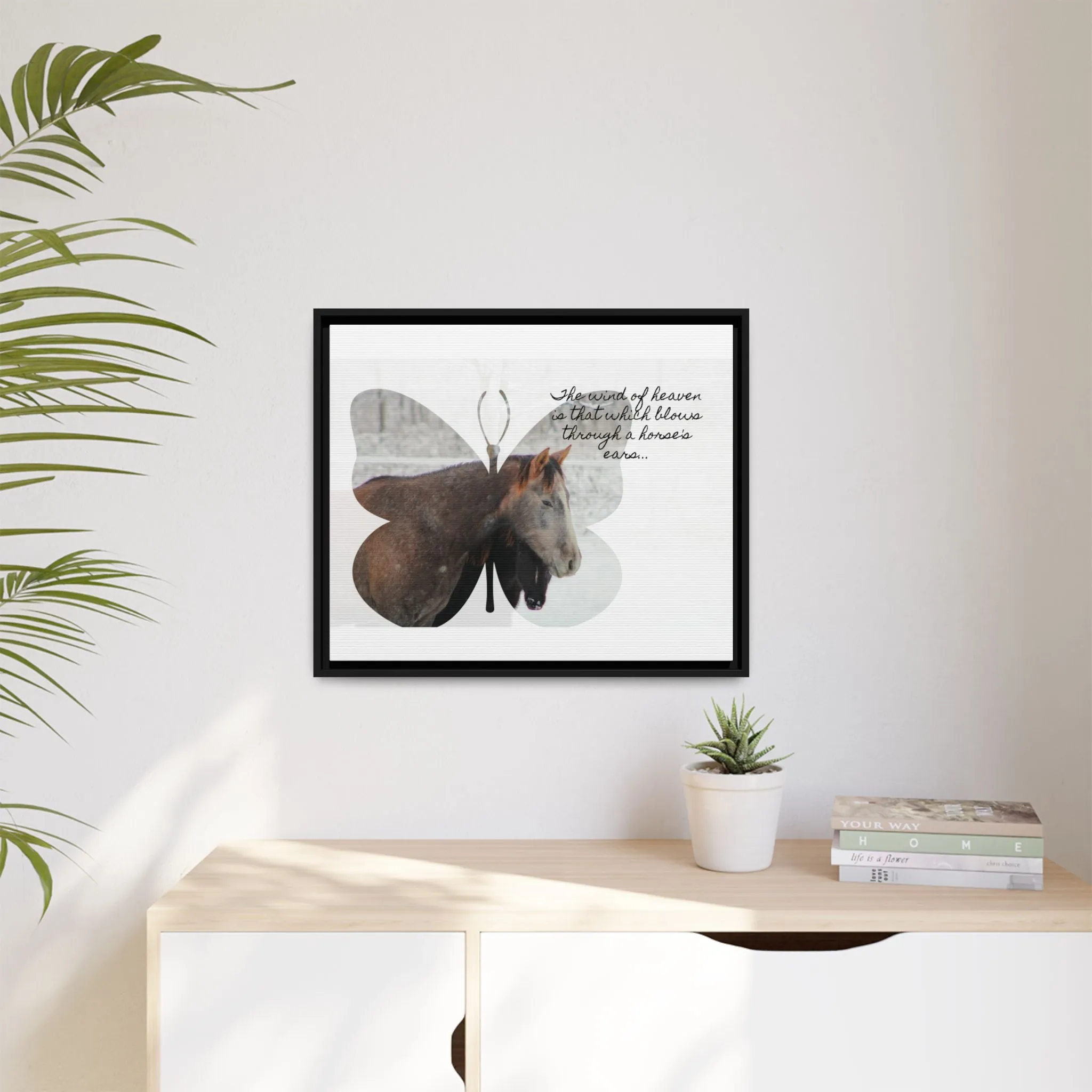 Inspirational Horse Canvas Art Print – "The Wind of Heaven" Framed Wall Decor