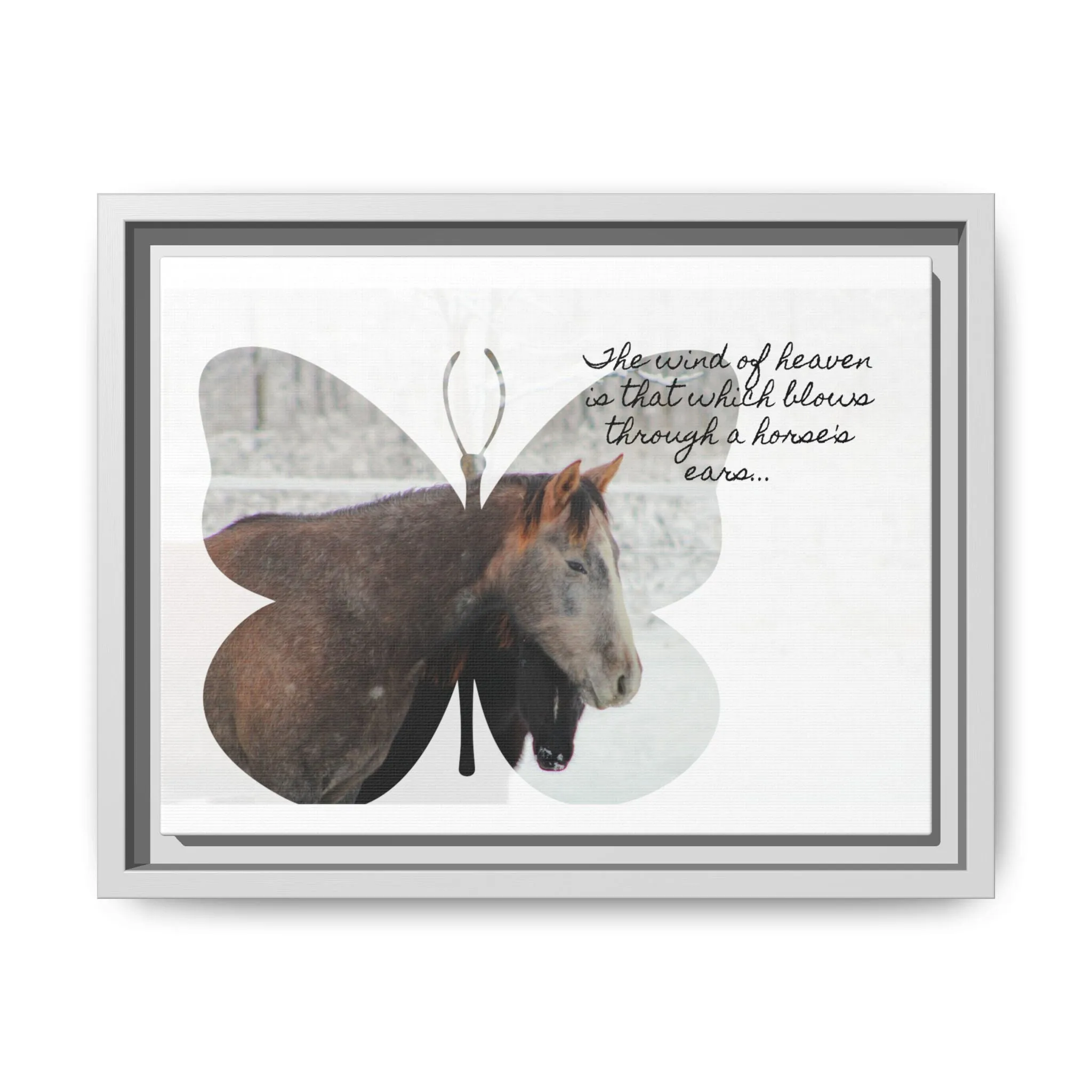 Inspirational Horse Canvas Art Print – "The Wind of Heaven" Framed Wall Decor