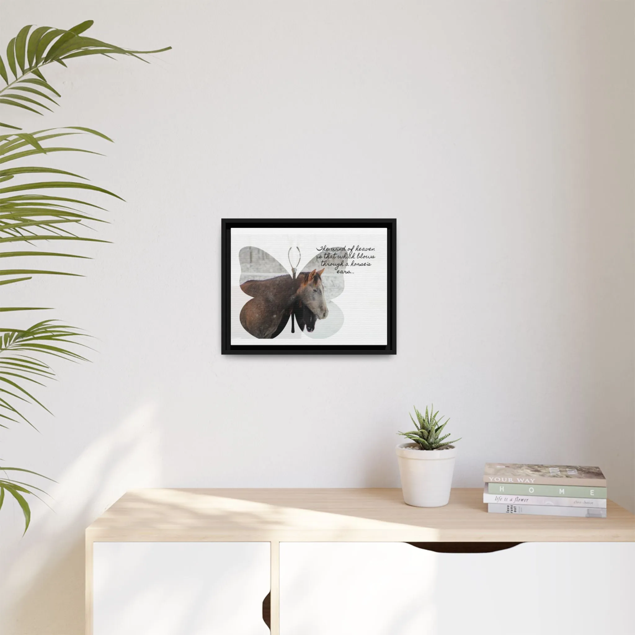 Inspirational Horse Canvas Art Print – "The Wind of Heaven" Framed Wall Decor
