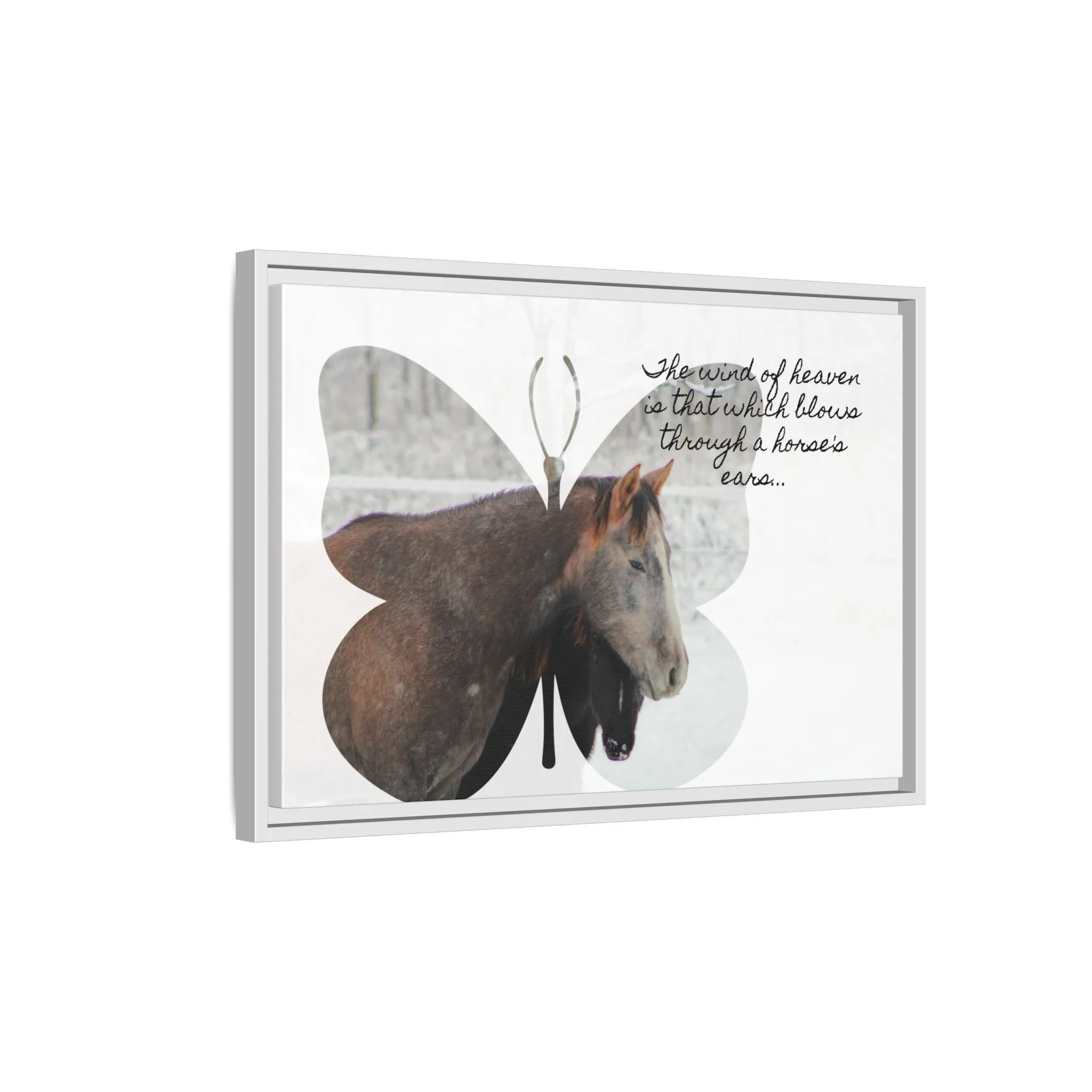 Inspirational Horse Canvas Art Print – "The Wind of Heaven" Framed Wall Decor