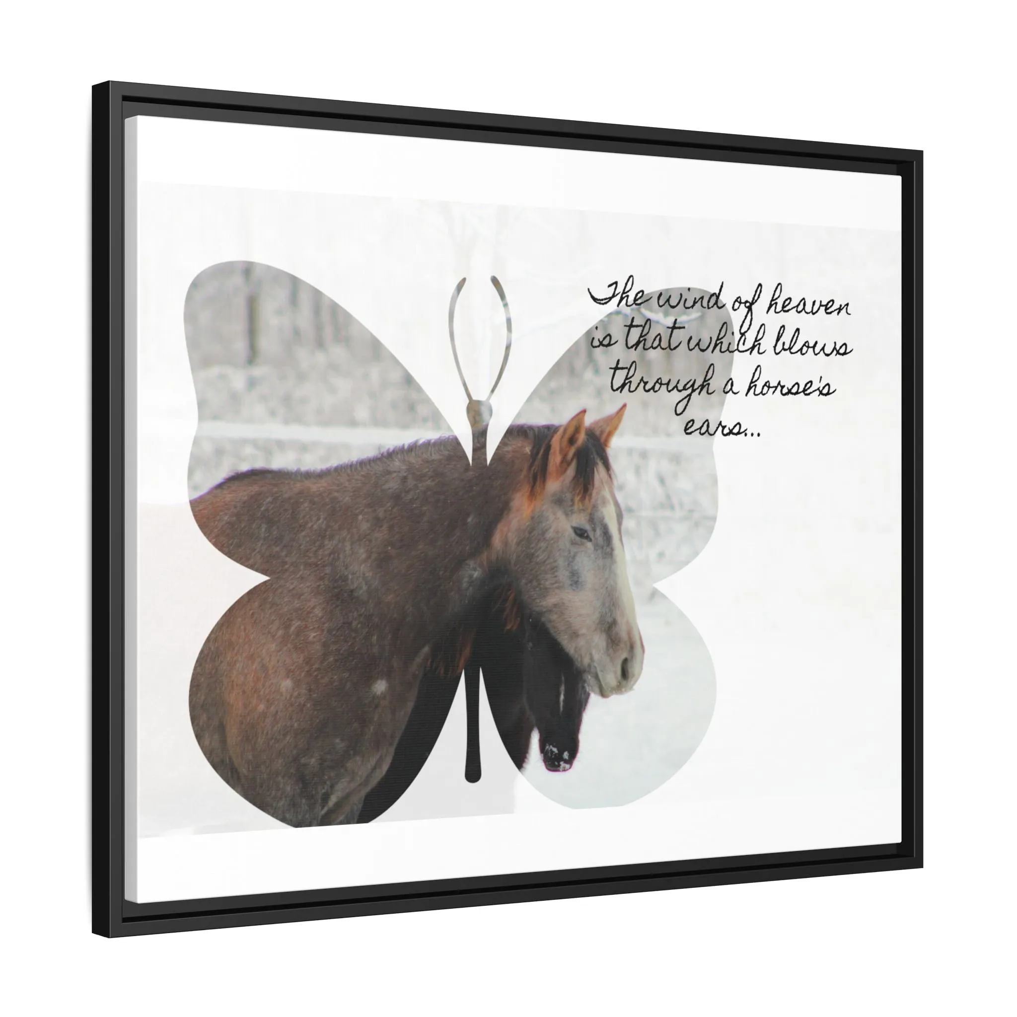 Inspirational Horse Canvas Art Print – "The Wind of Heaven" Framed Wall Decor