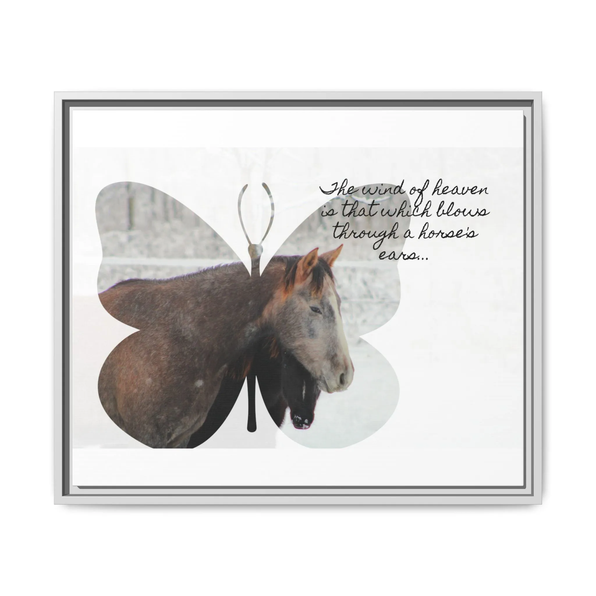 Inspirational Horse Canvas Art Print – "The Wind of Heaven" Framed Wall Decor