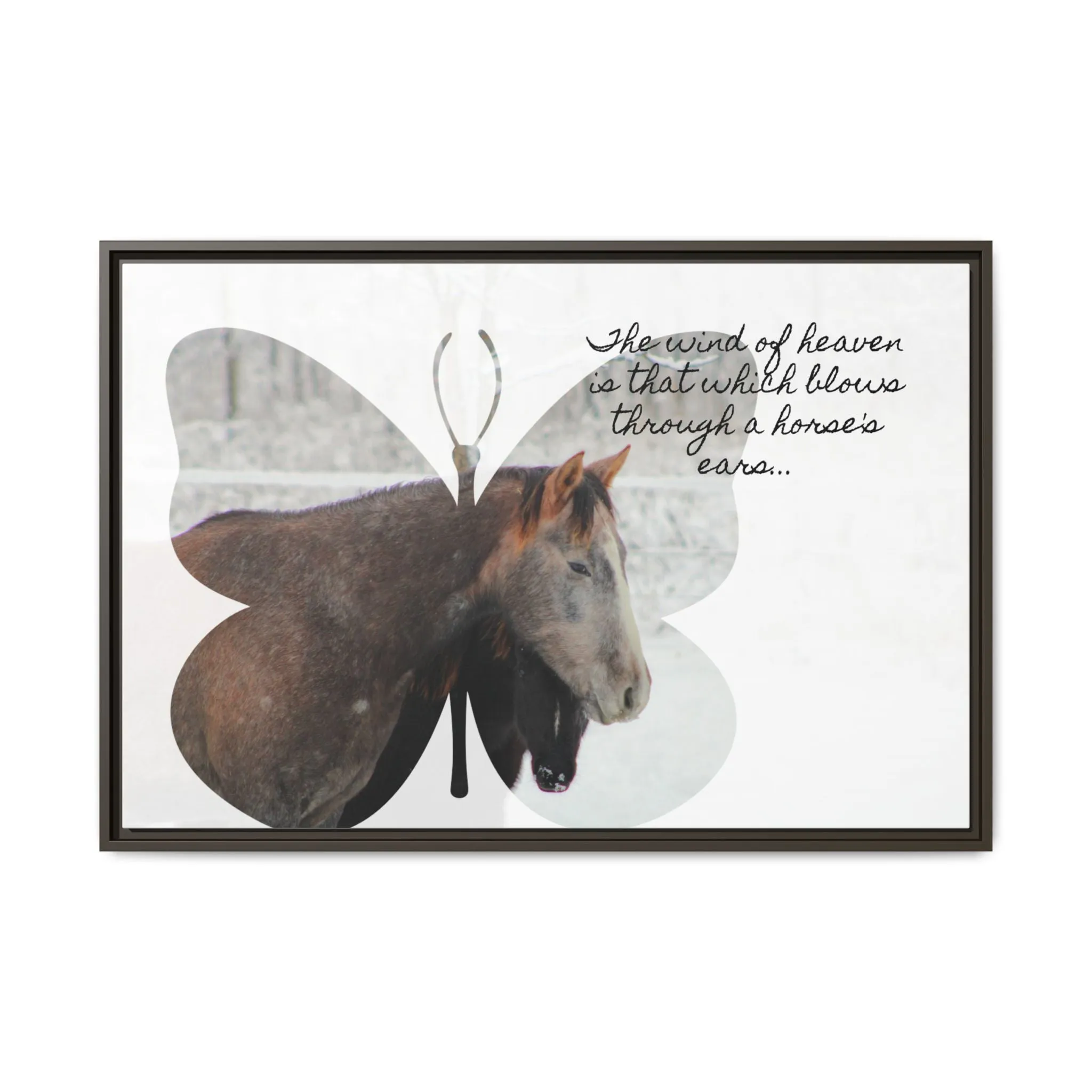 Inspirational Horse Canvas Art Print – "The Wind of Heaven" Framed Wall Decor