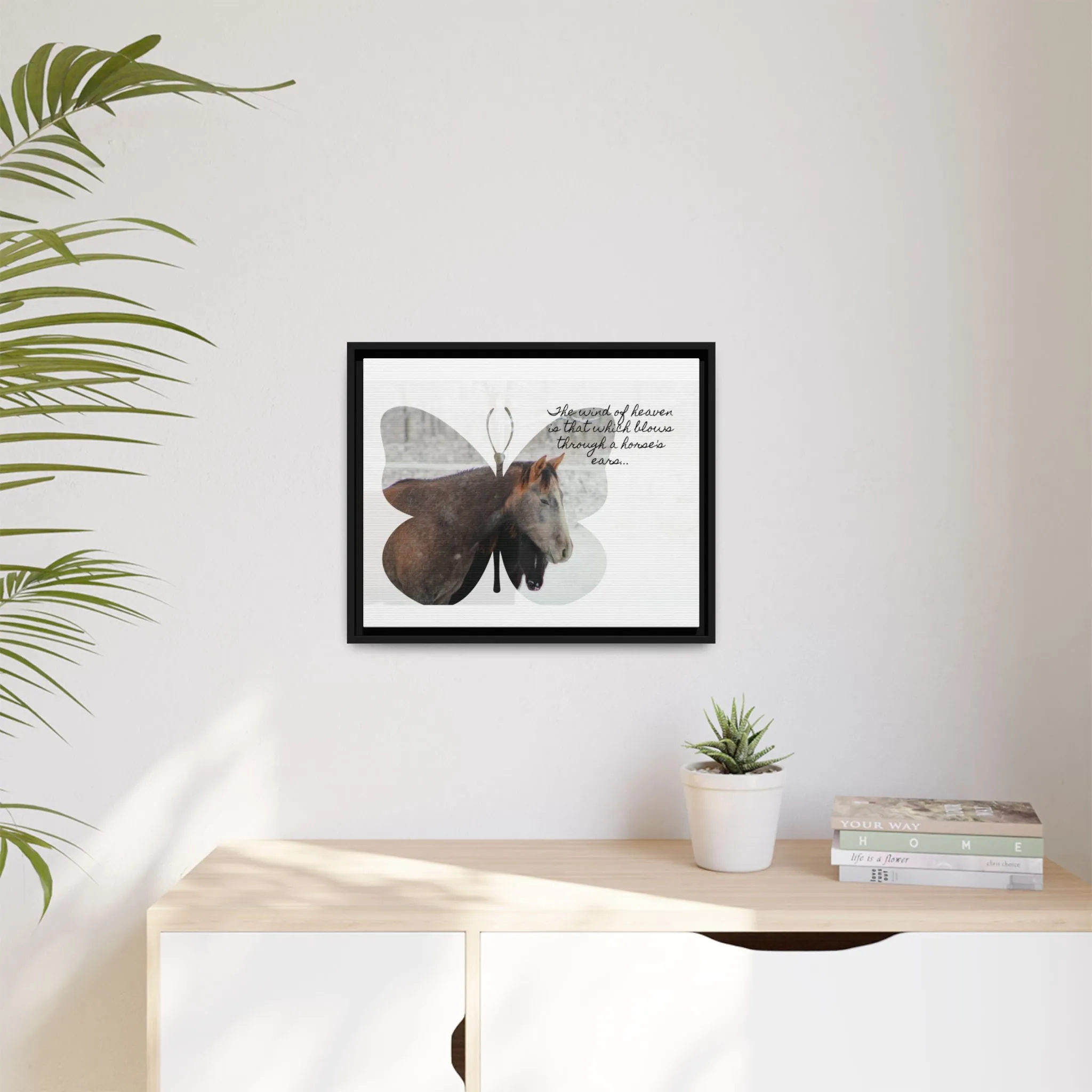 Inspirational Horse Canvas Art Print – "The Wind of Heaven" Framed Wall Decor
