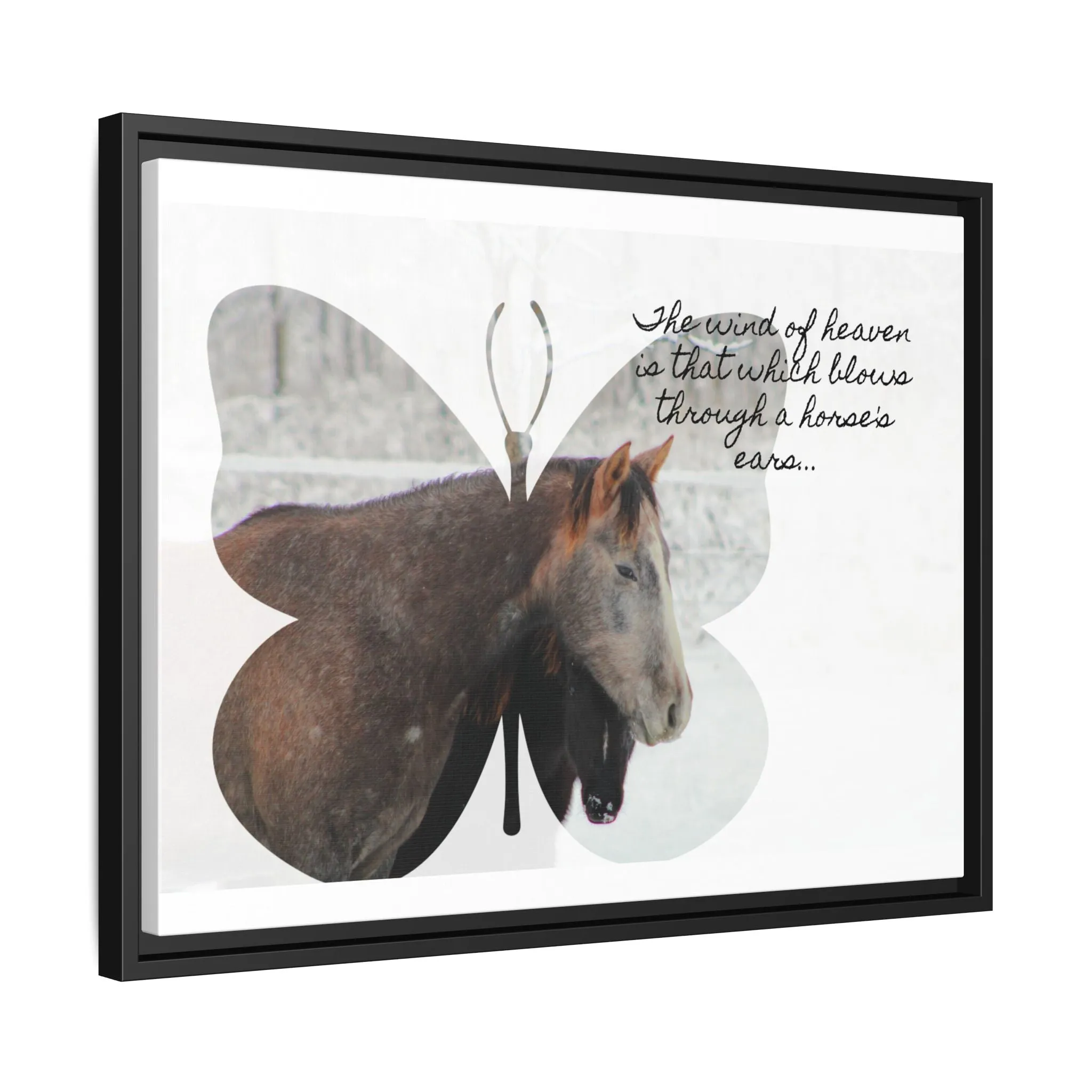 Inspirational Horse Canvas Art Print – "The Wind of Heaven" Framed Wall Decor