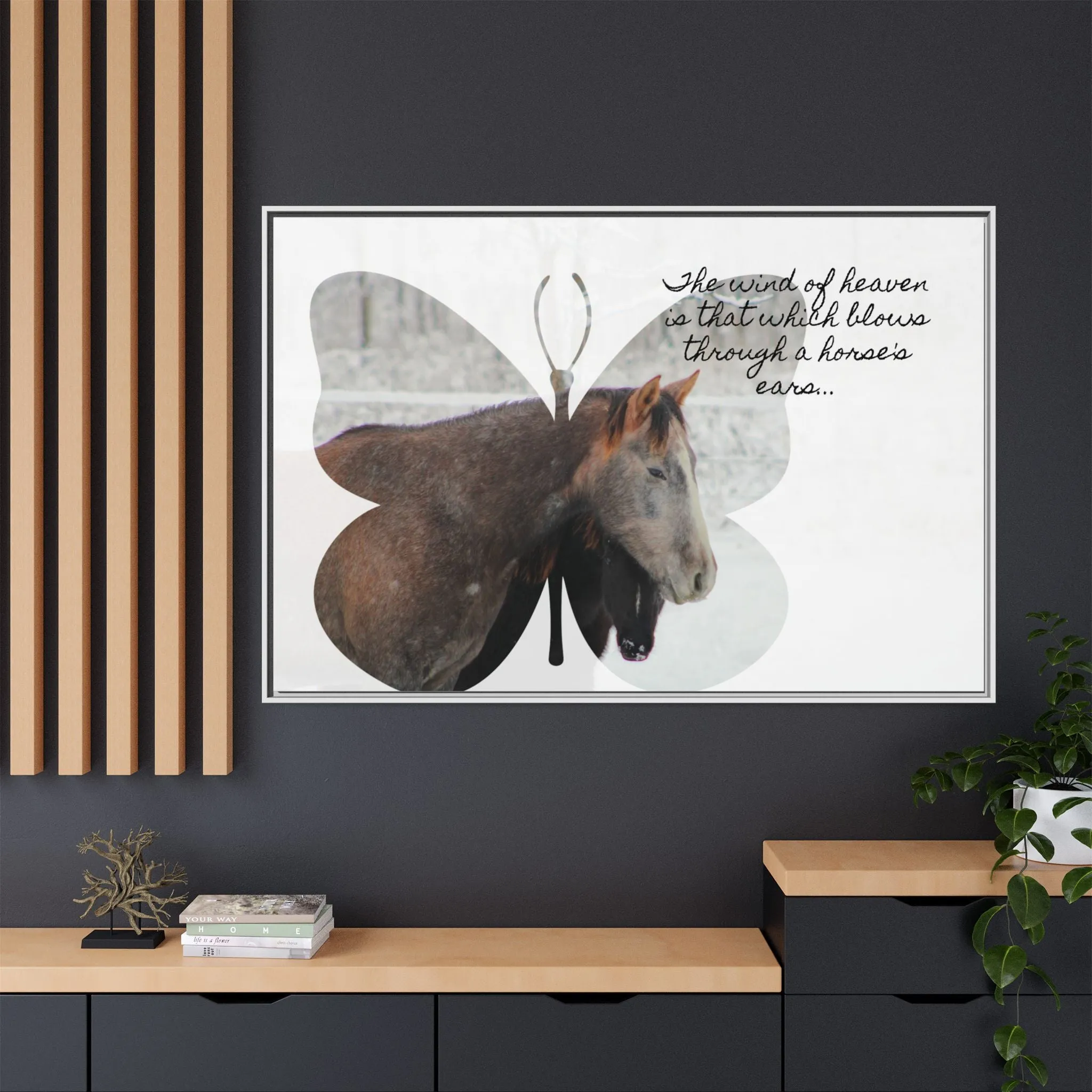 Inspirational Horse Canvas Art Print – "The Wind of Heaven" Framed Wall Decor