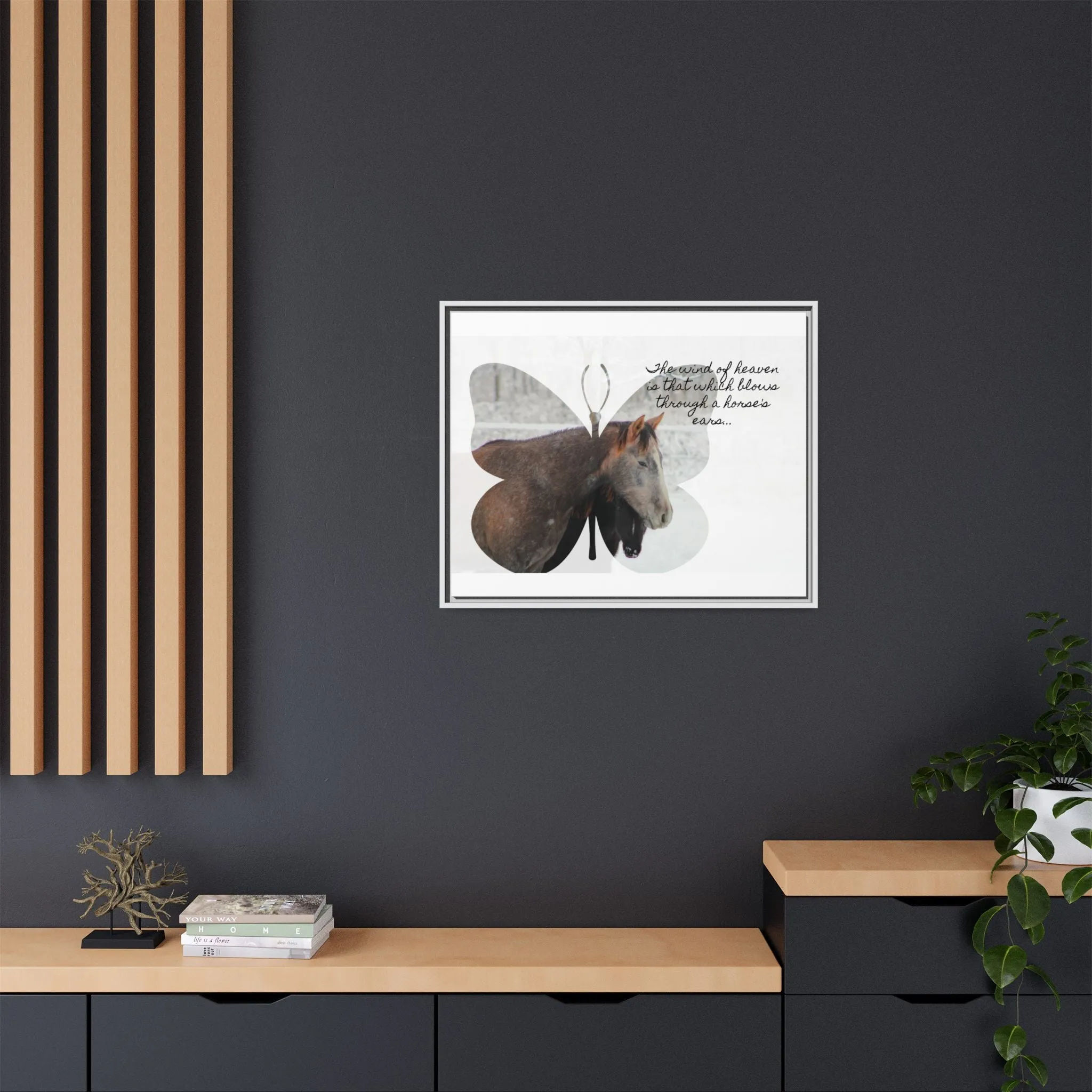 Inspirational Horse Canvas Art Print – "The Wind of Heaven" Framed Wall Decor
