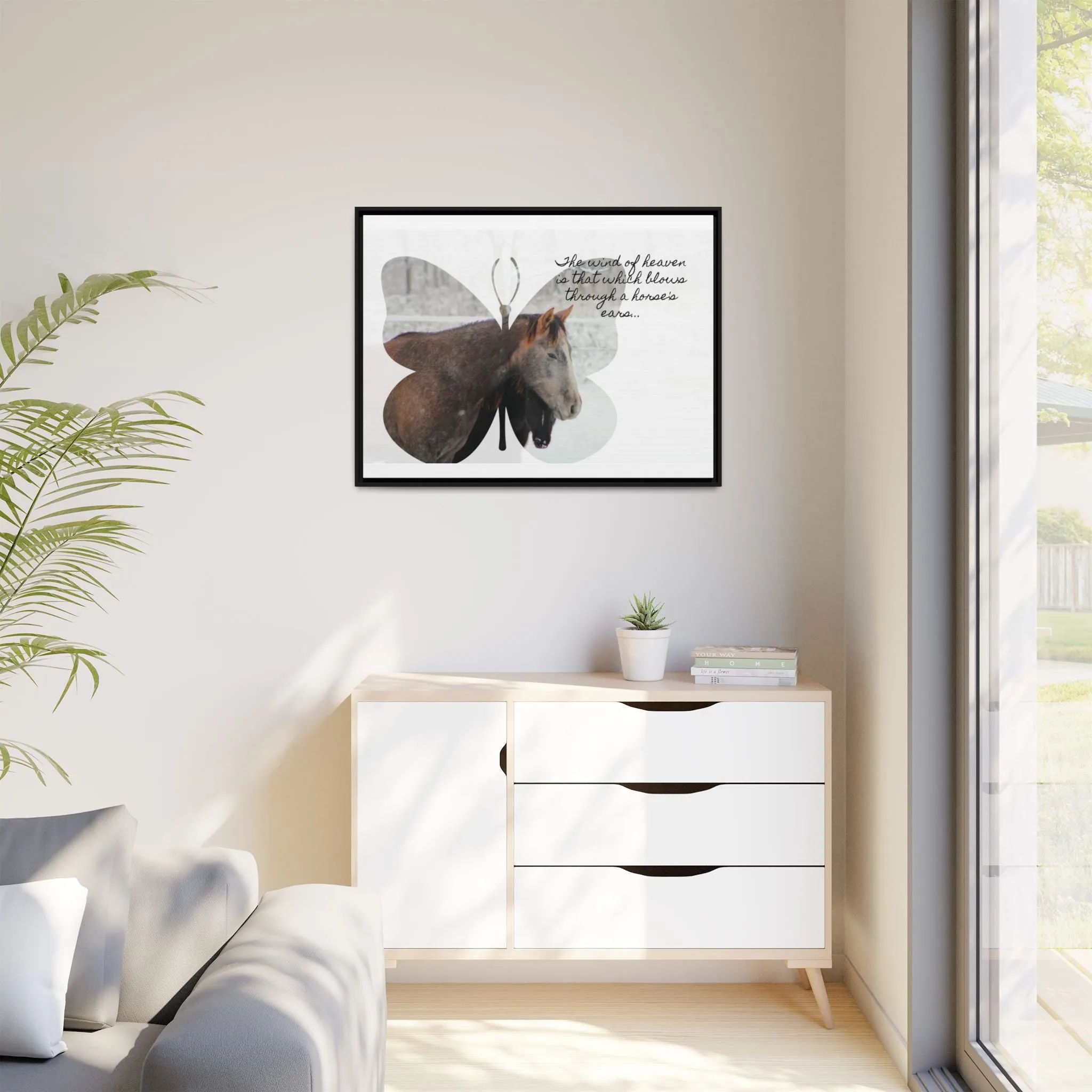 Inspirational Horse Canvas Art Print – "The Wind of Heaven" Framed Wall Decor