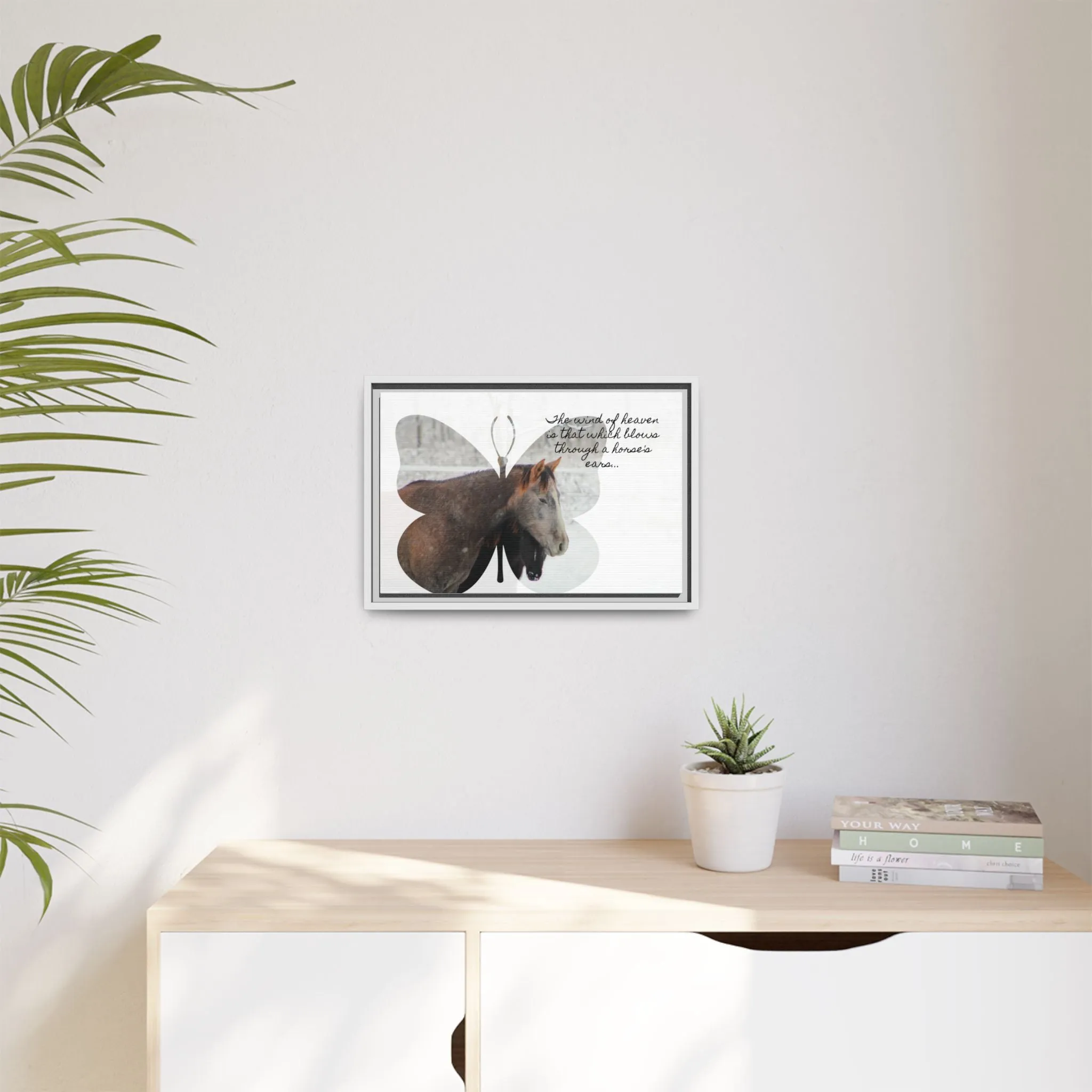 Inspirational Horse Canvas Art Print – "The Wind of Heaven" Framed Wall Decor