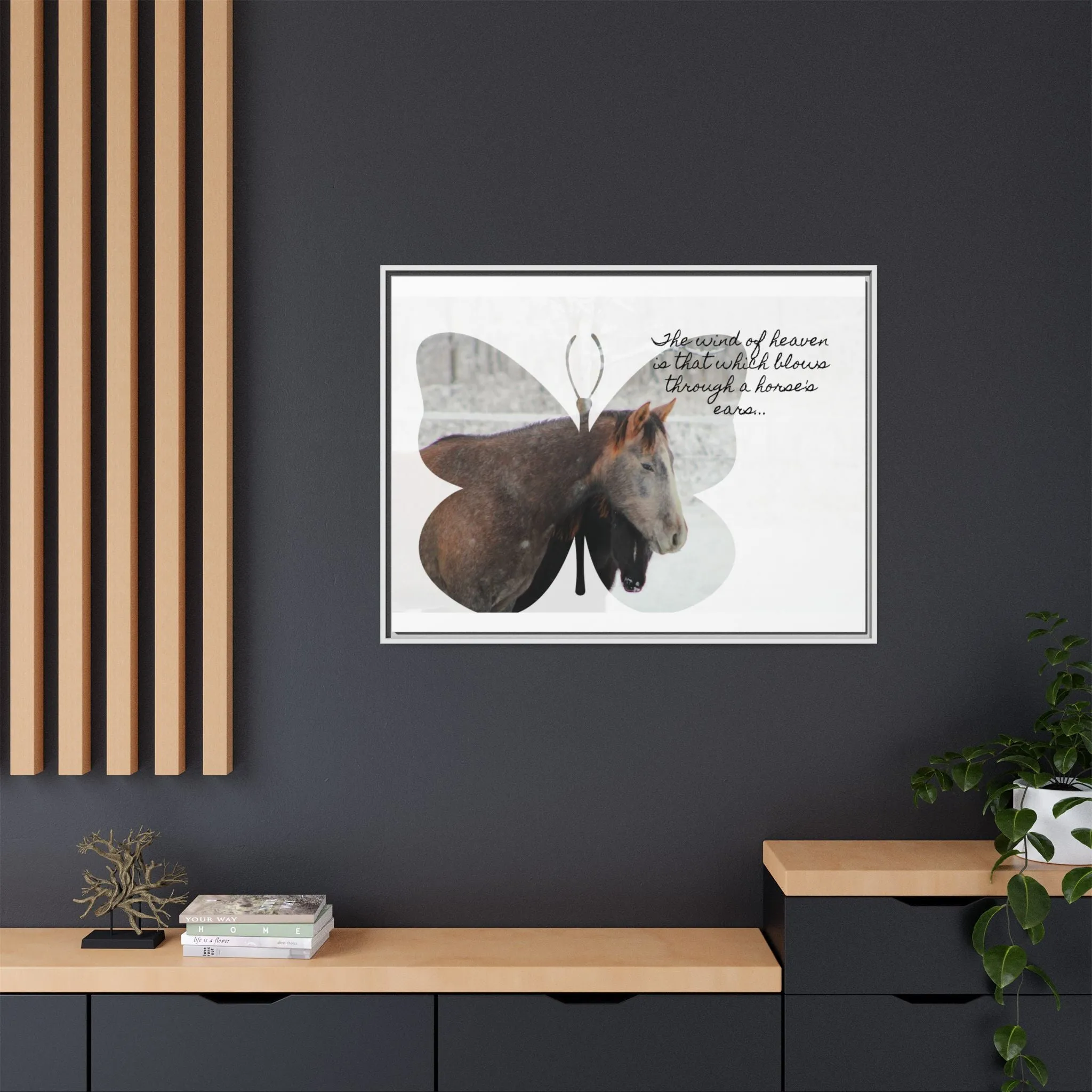 Inspirational Horse Canvas Art Print – "The Wind of Heaven" Framed Wall Decor