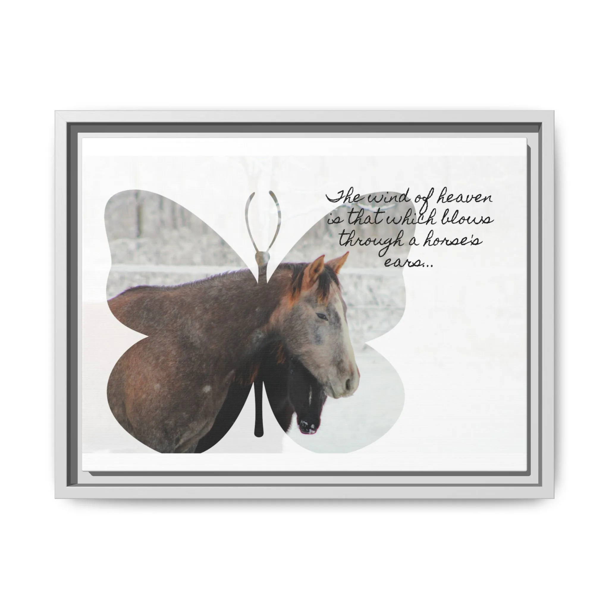 Inspirational Horse Canvas Art Print – "The Wind of Heaven" Framed Wall Decor