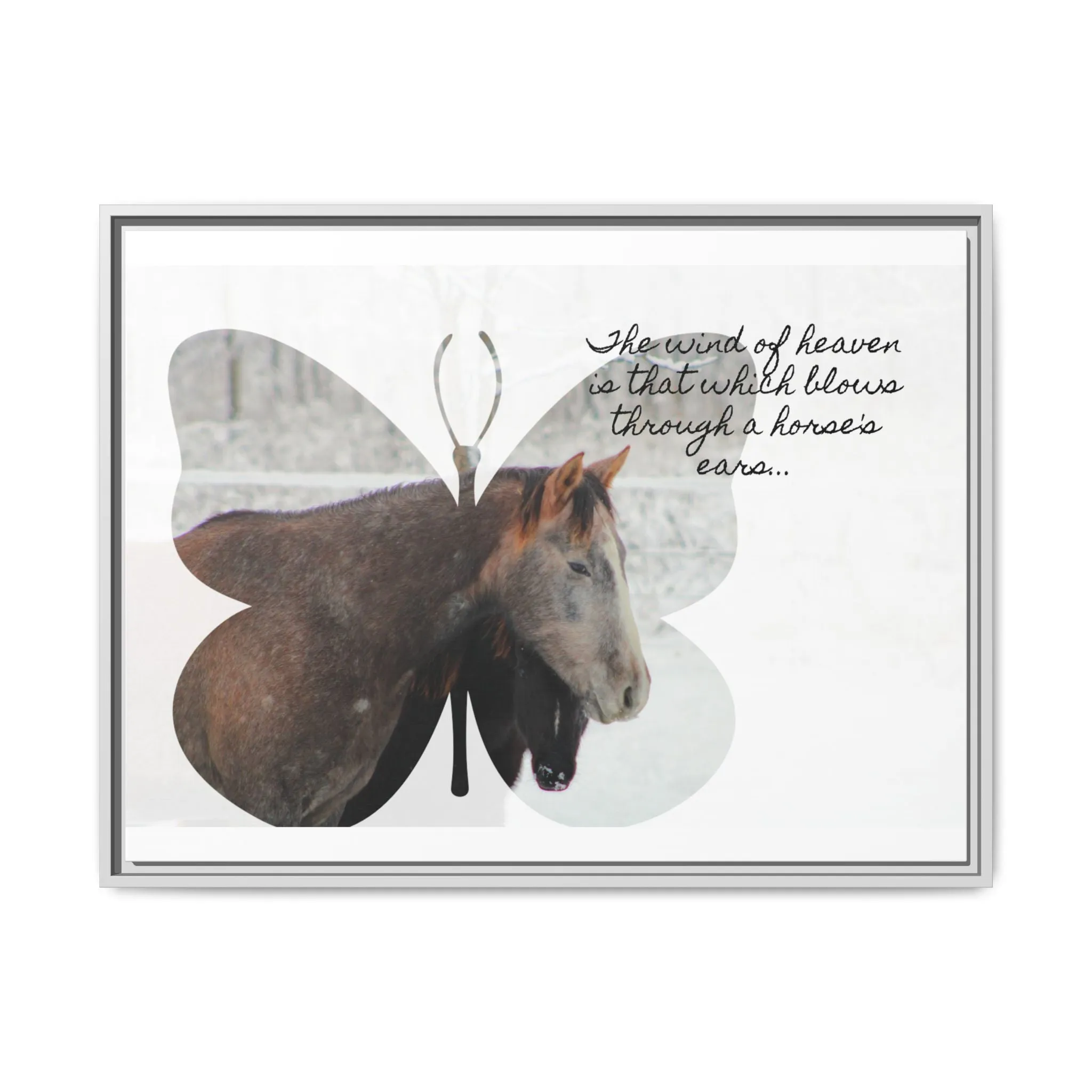 Inspirational Horse Canvas Art Print – "The Wind of Heaven" Framed Wall Decor