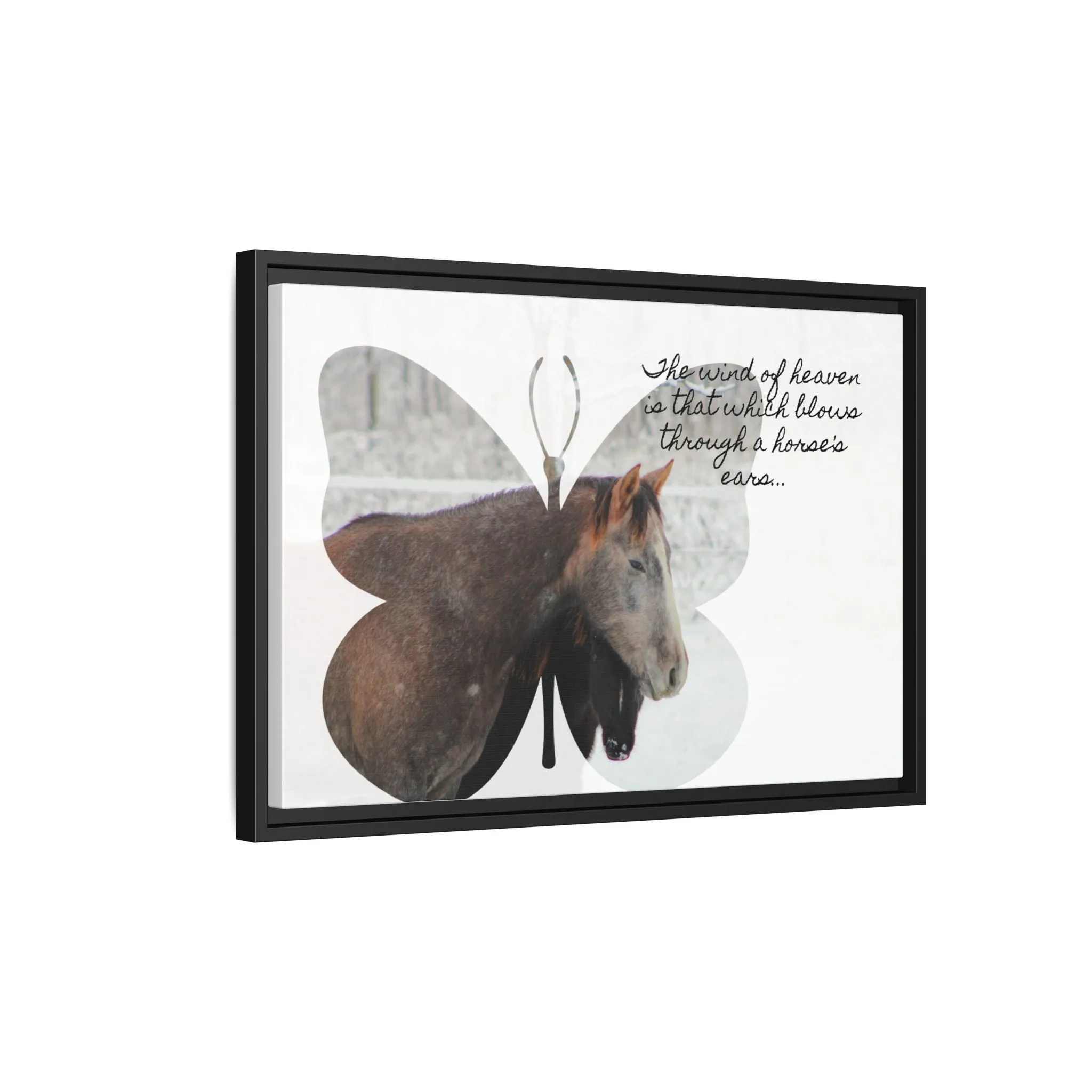 Inspirational Horse Canvas Art Print – "The Wind of Heaven" Framed Wall Decor