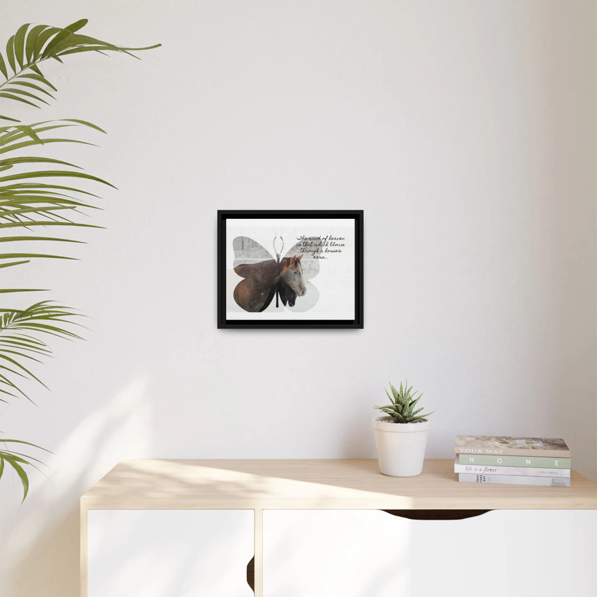 Inspirational Horse Canvas Art Print – "The Wind of Heaven" Framed Wall Decor