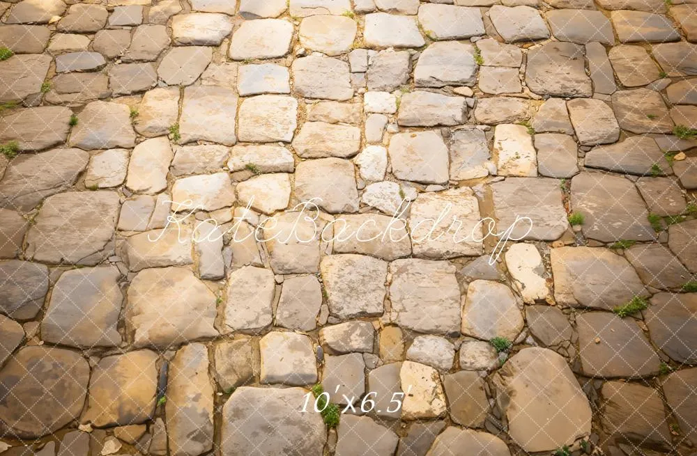 Kate Rustic Cobblestone Floor Fleece Backdrop Designed by Emetselch
