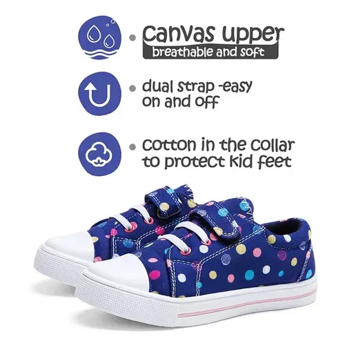 Kids Boys and Girls Sneakers Solid Blue Dots - KKOMFORME