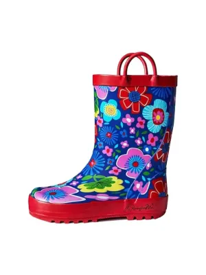 Kids Girl Boy Rain Boots Colorful Flowers- KKOMFORME