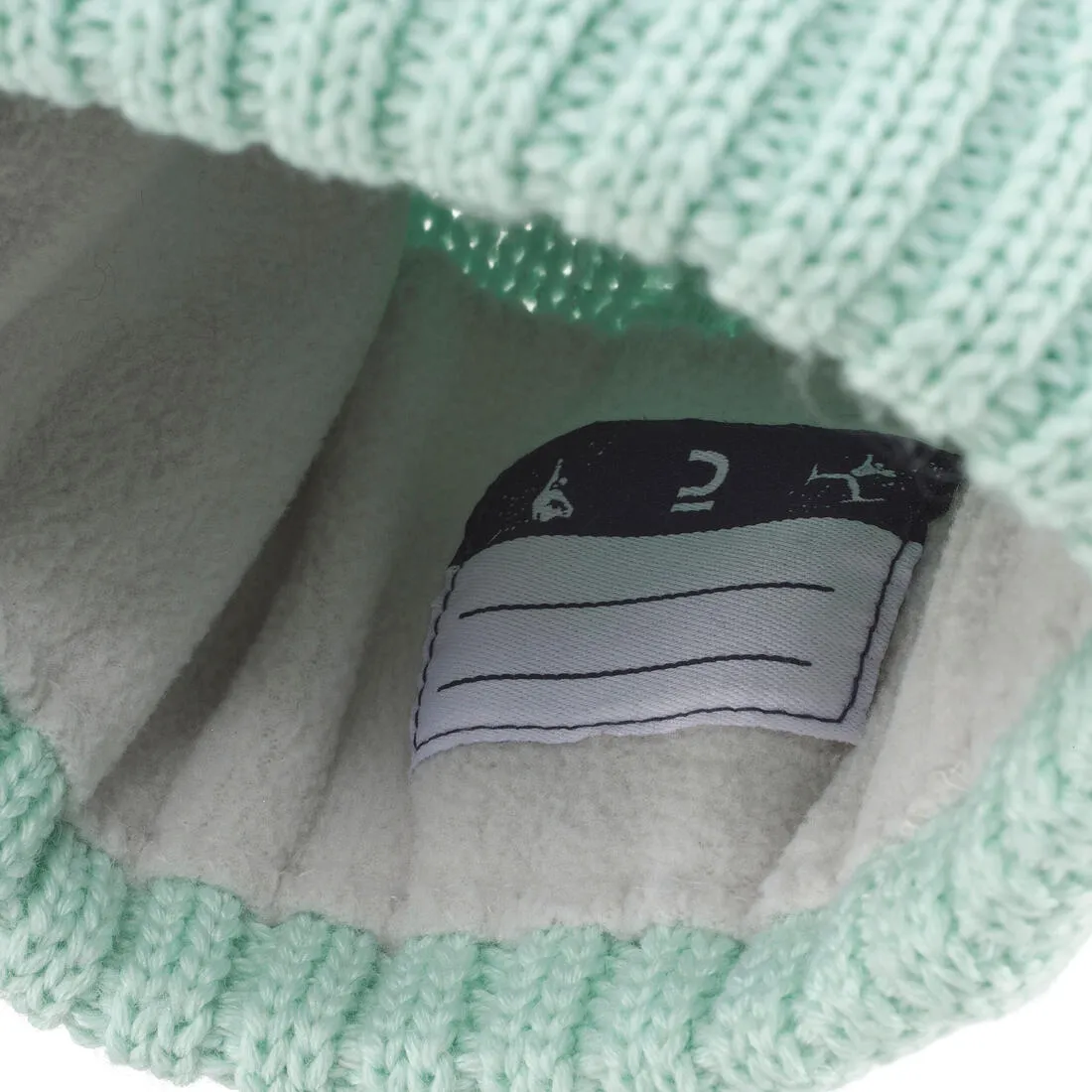 KIDS’ SKI HAT - CABLE-KNIT FUR WOOL - PALE