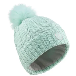 KIDS’ SKI HAT - CABLE-KNIT FUR WOOL - PALE