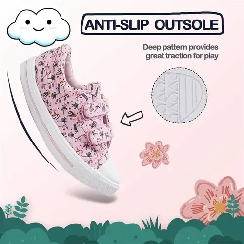 Kids Sneakers Boy and Girl Canvas Shoes Pink Unicorn - KKOMFORME