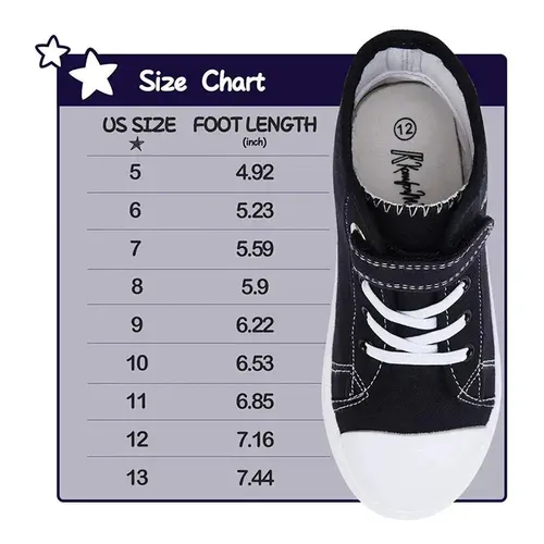 Kids Sneakers High-top Canvas Shoes Black Unincorn - KKOMFORME