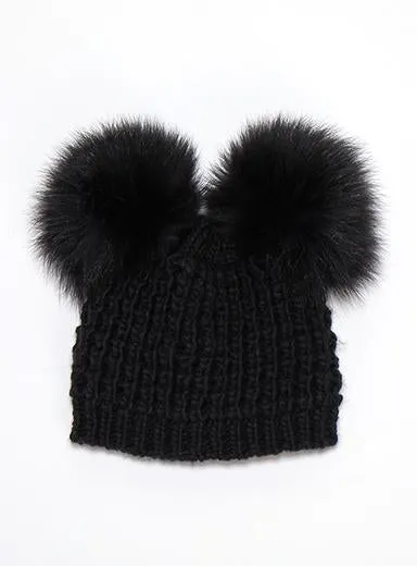 Kyi Kyi Mini - Classic Double Pom Fur Beanie