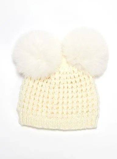 Kyi Kyi Mini - Classic Double Pom Fur Beanie