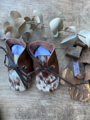 Lace Bootie - Dark Brown & Cowhide