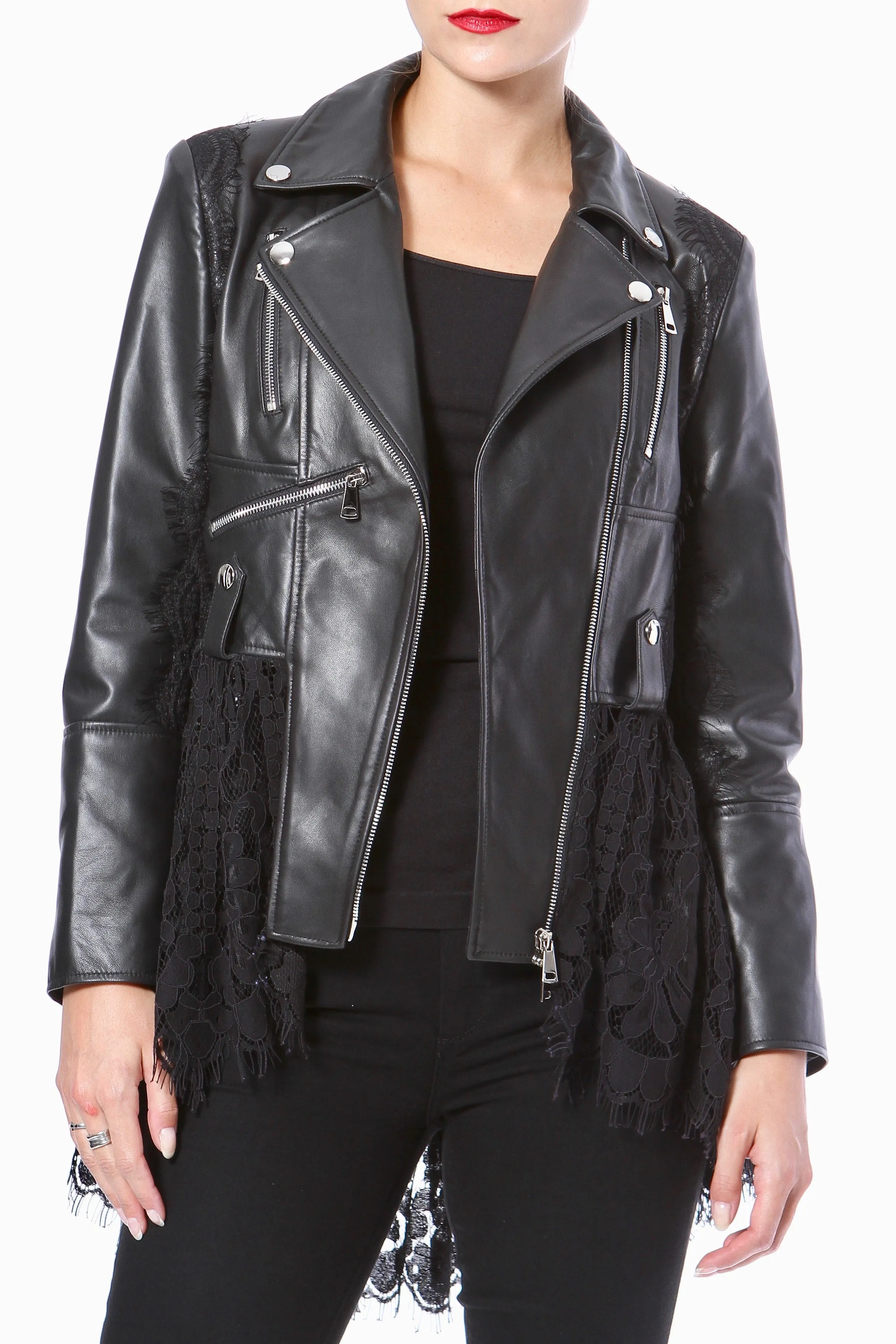 Leather & Lace Peplum Moto