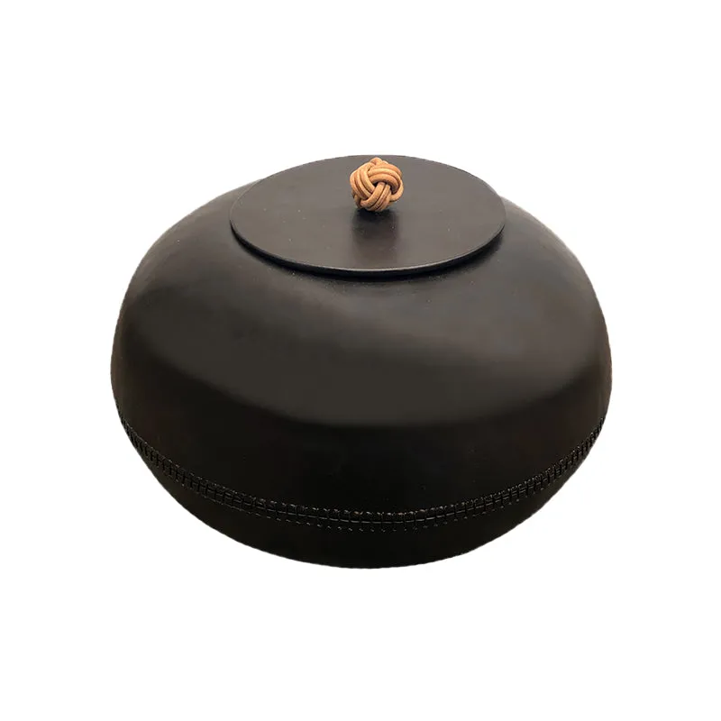 Leather Bowl with Lid
