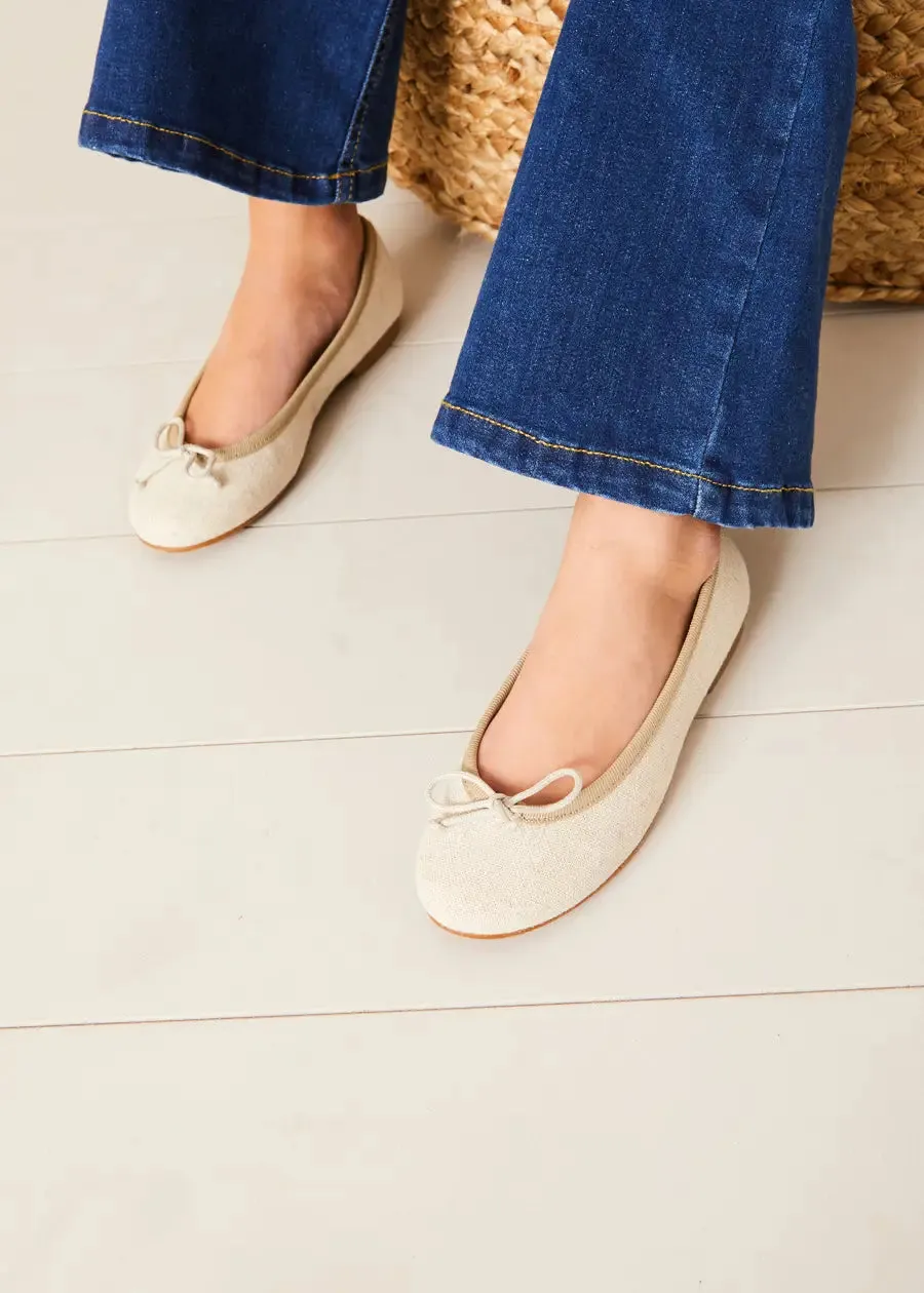 Linen Ballerina Shoes in Ivory (24-36EU)