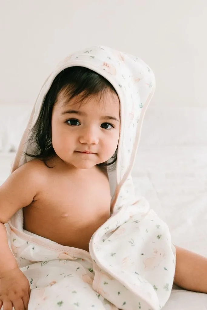 Loulou Lollipop Hooded Towel and Washcloth Set - Bunny Meadow