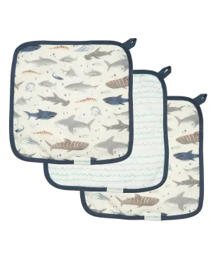 Loulou Lollipop Washcloth Set - Smiley Sharks