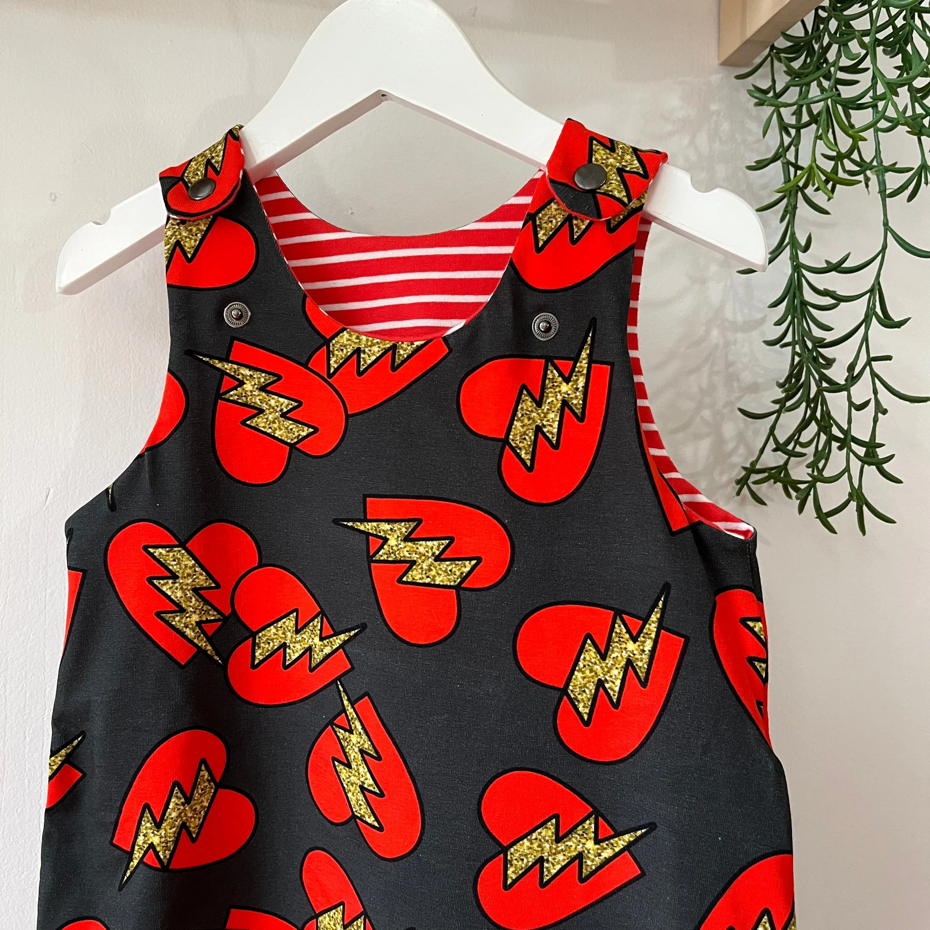 Love Heart Organic Kids Dungarees
