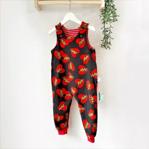 Love Heart Organic Kids Dungarees