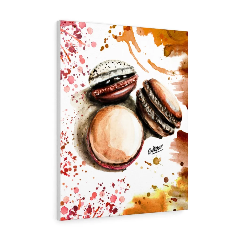 Macarons Watercolor Canvas
