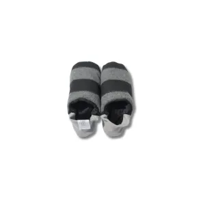 Merippa Slippers FW | Black Stripes & Grey Flannel Stripes × Fur