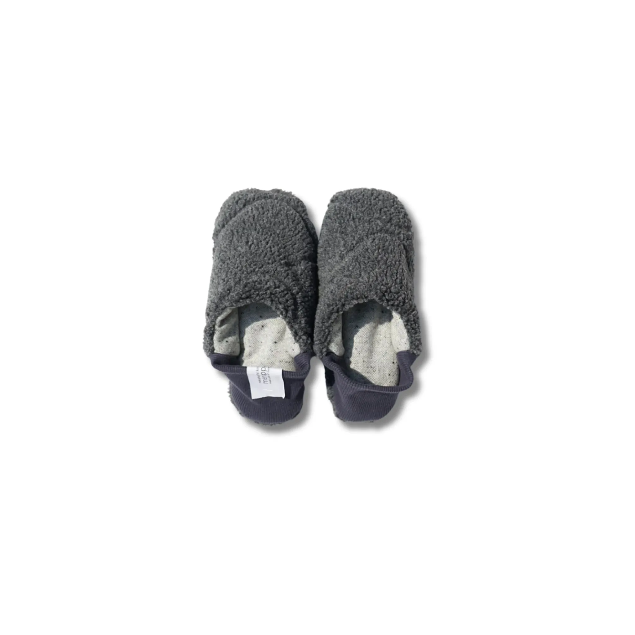 Merippa Slippers FW | Gray & Navy Quilting Boa x Wool Nep