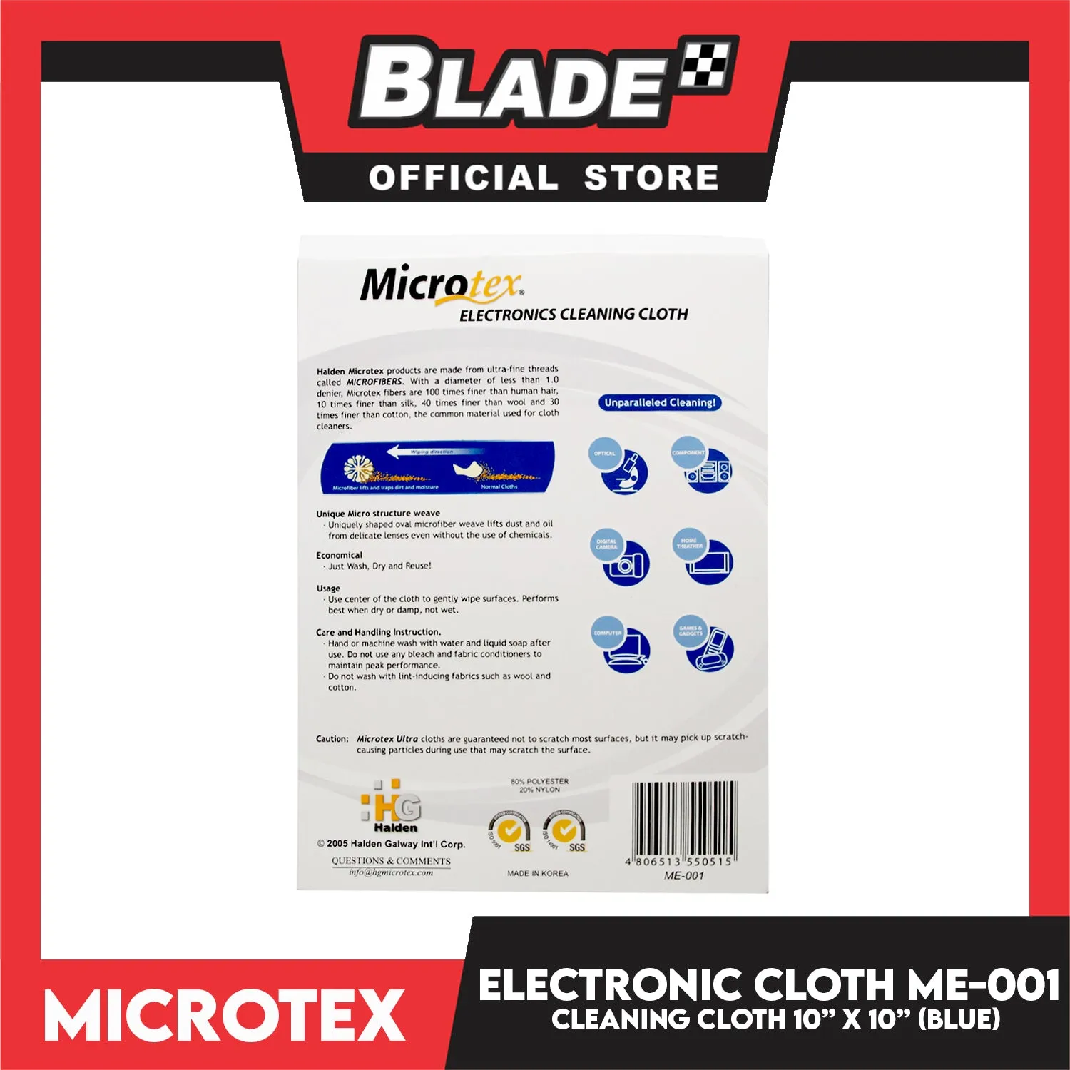 Microtex Electronic Cleaning Cloth ME-001 (Blue)
