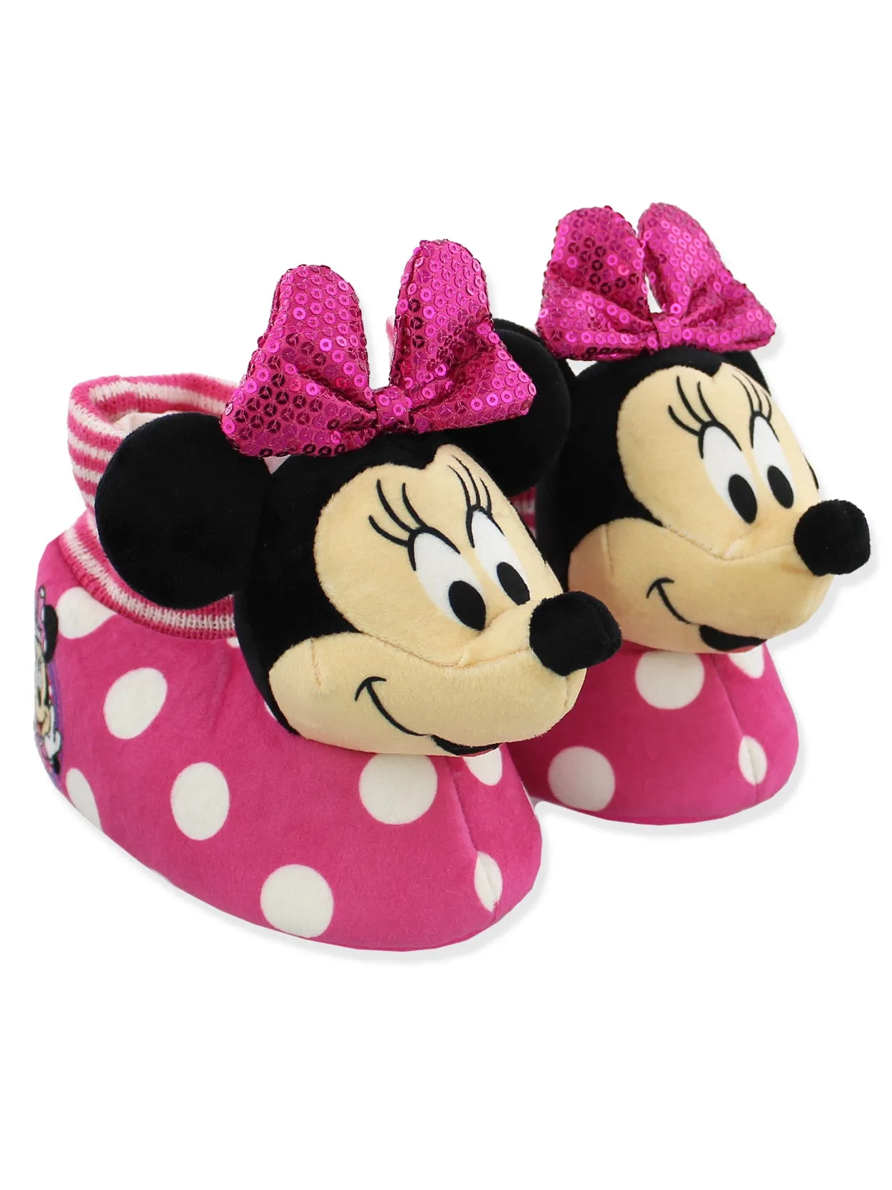 Minnie Mouse Plush 3D Sock Top Slippers