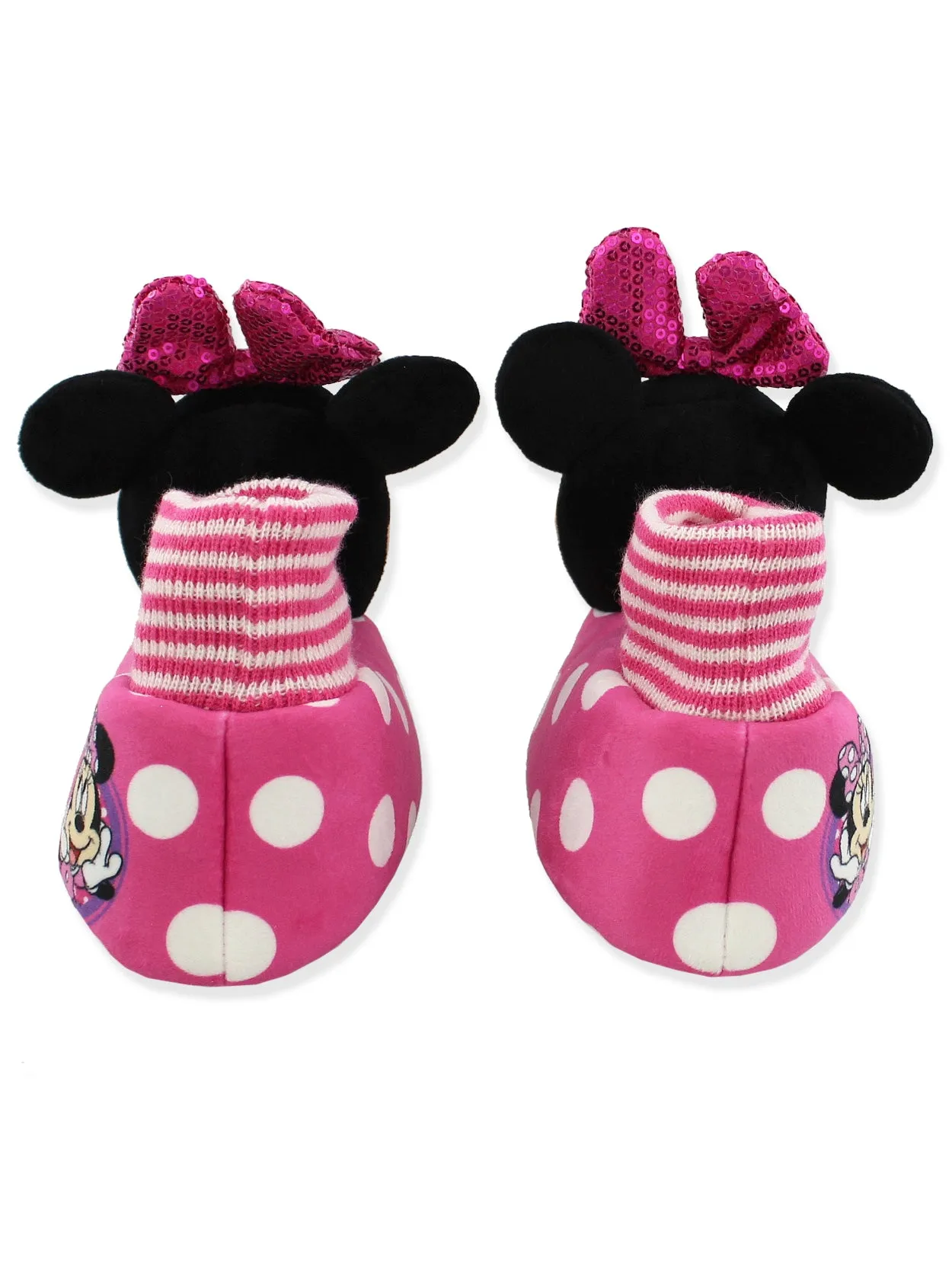 Minnie Mouse Plush 3D Sock Top Slippers