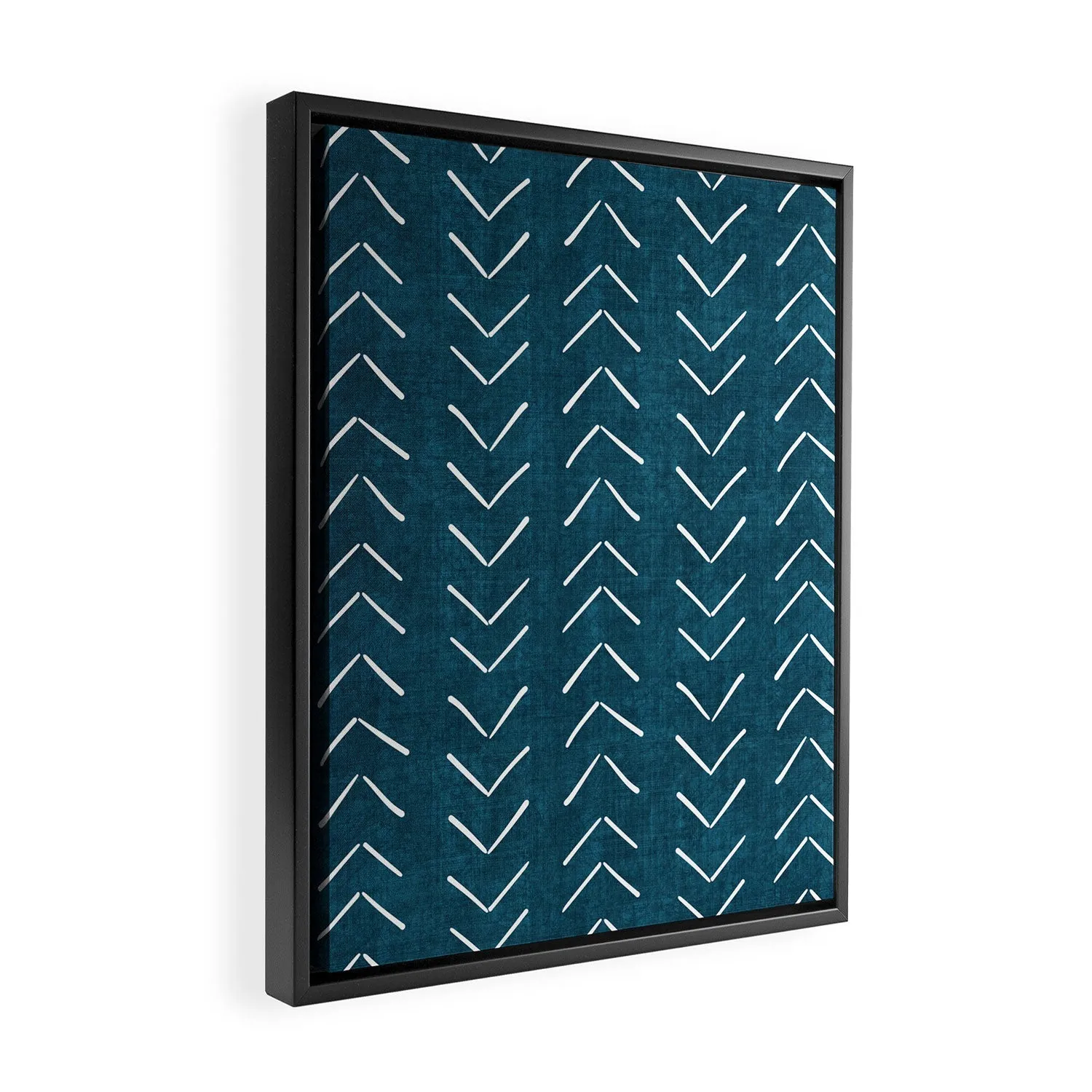 Mud Cloth Big Arrows in Teal Art Canvas