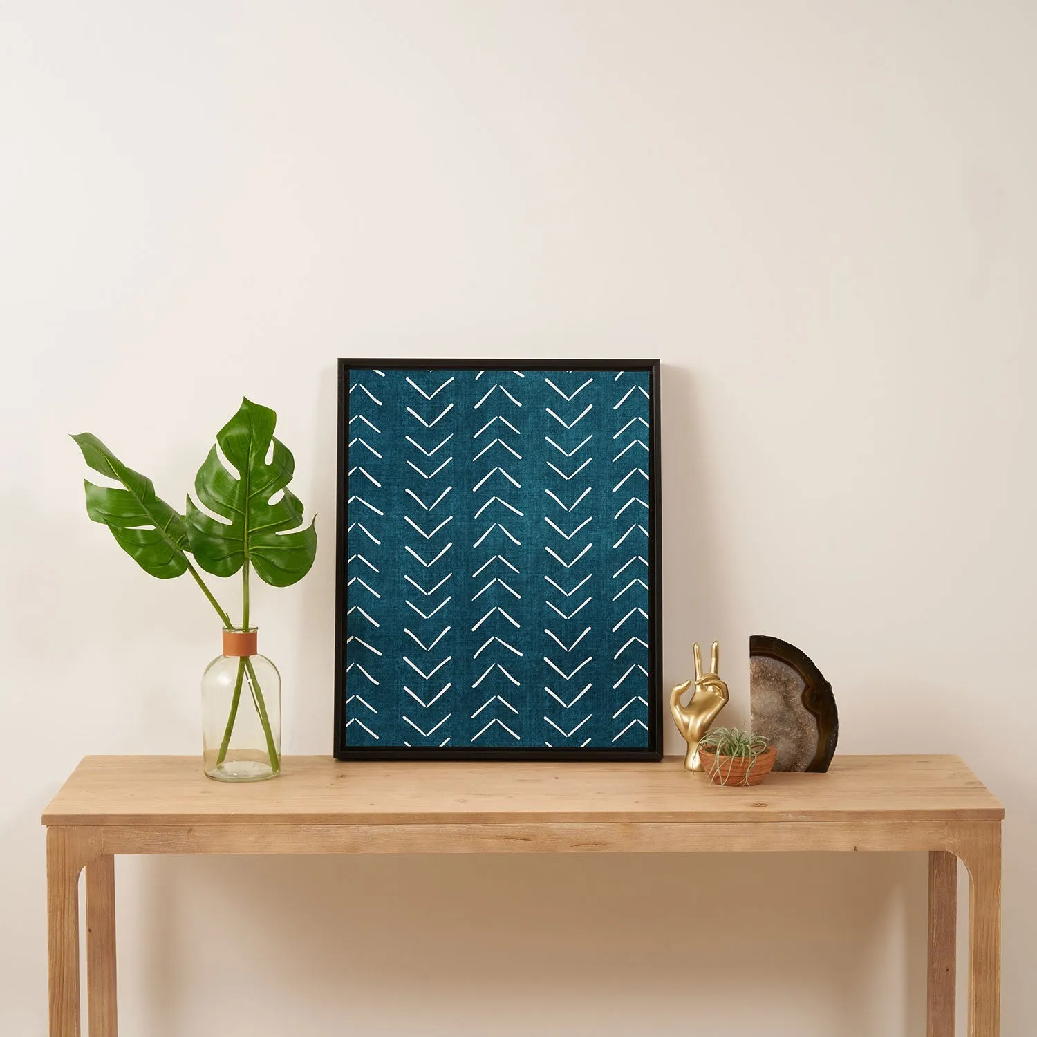 Mud Cloth Big Arrows in Teal Art Canvas