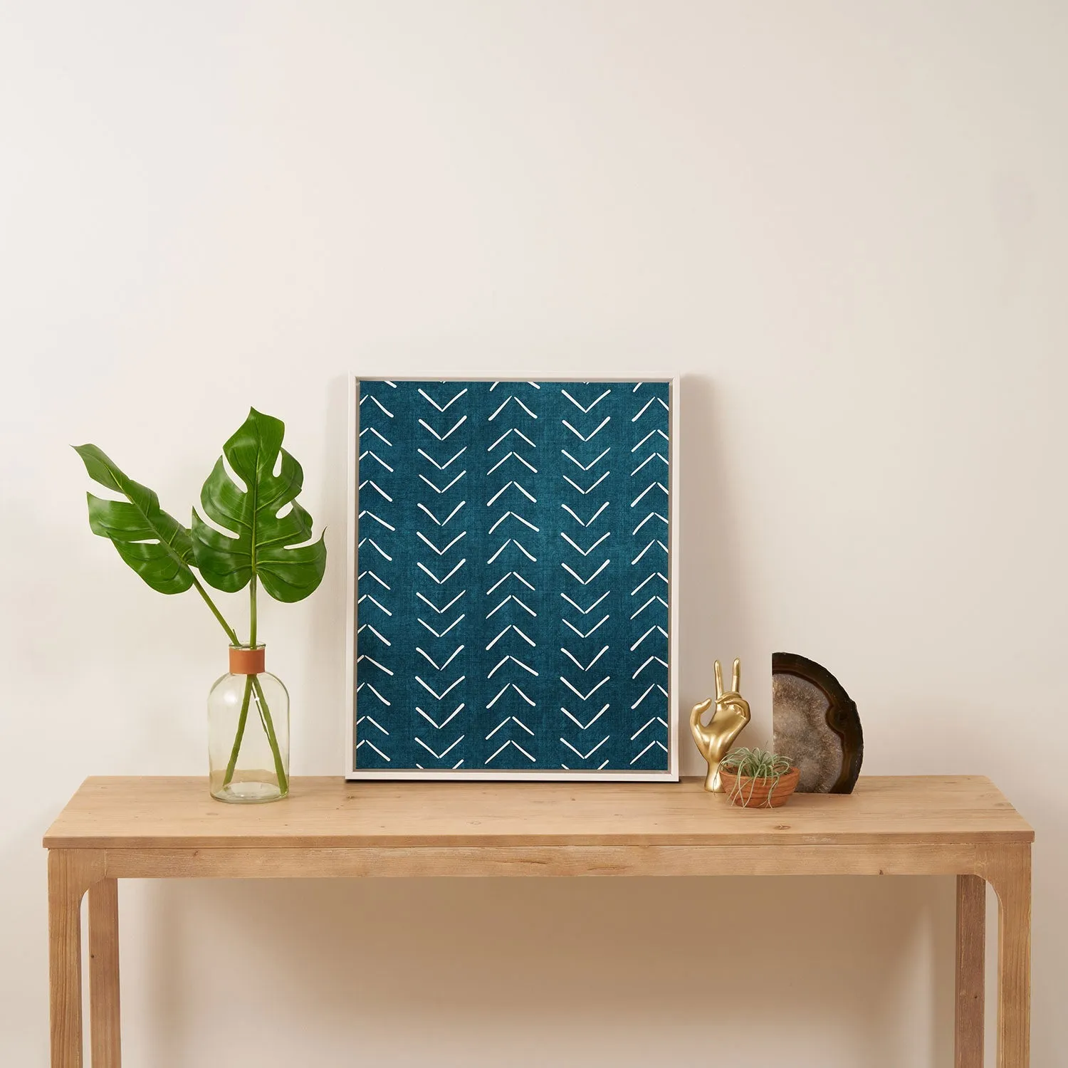 Mud Cloth Big Arrows in Teal Art Canvas