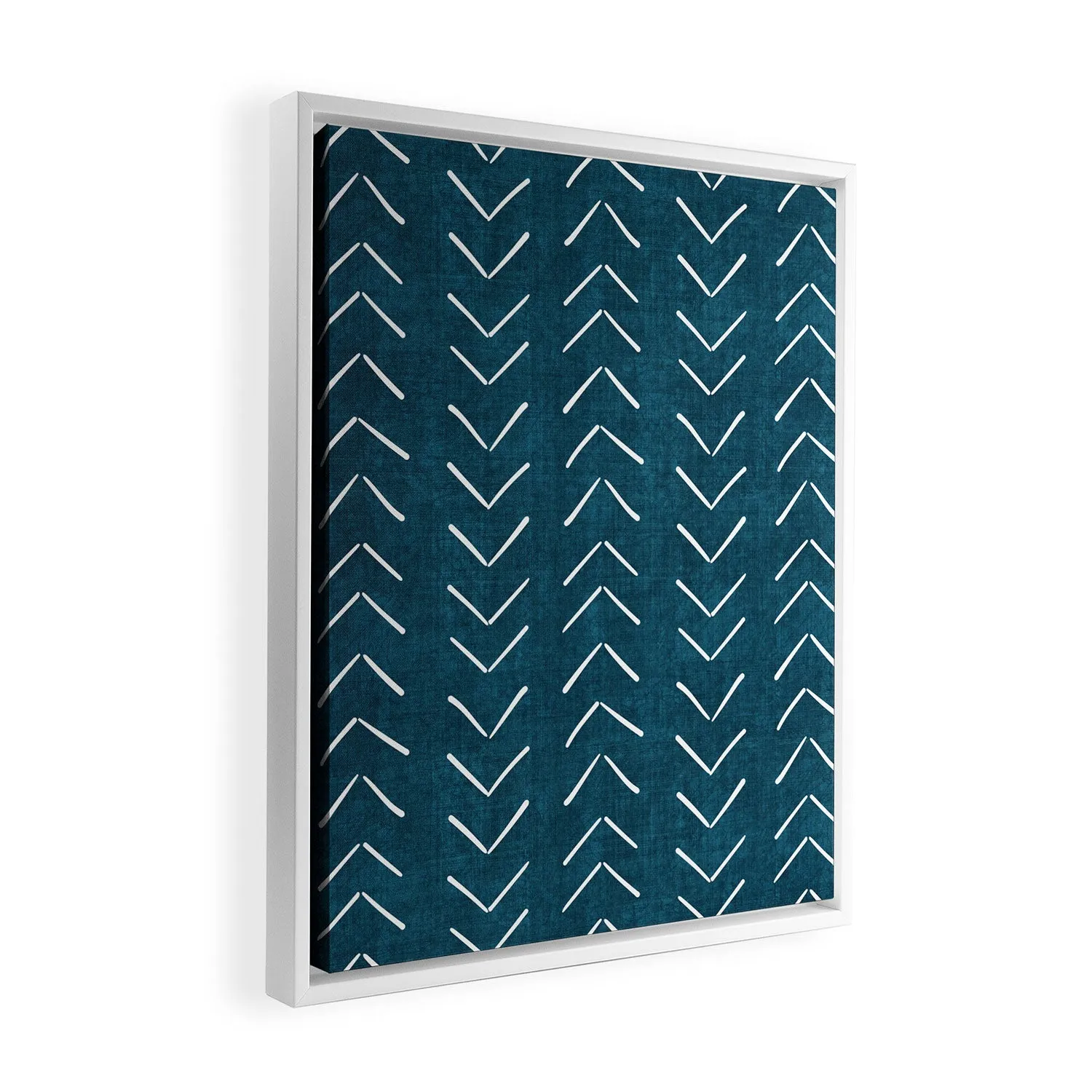 Mud Cloth Big Arrows in Teal Art Canvas