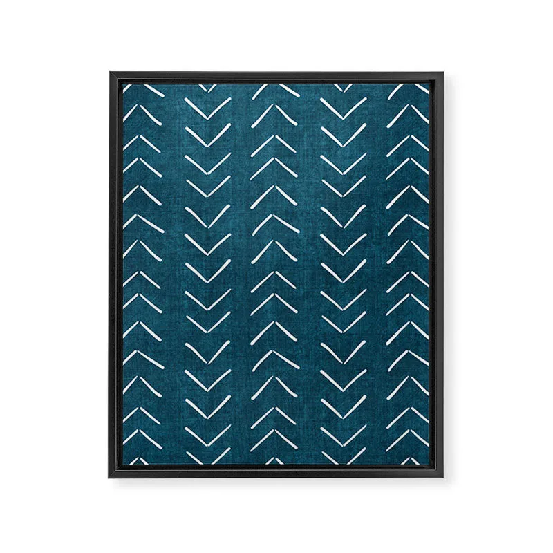 Mud Cloth Big Arrows in Teal Art Canvas