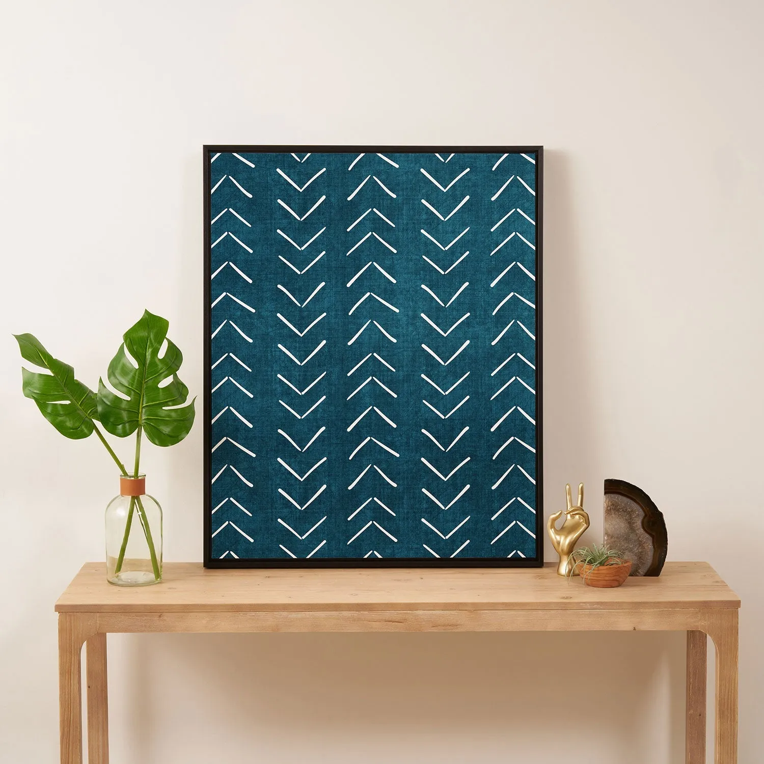 Mud Cloth Big Arrows in Teal Art Canvas