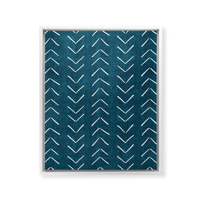 Mud Cloth Big Arrows in Teal Art Canvas