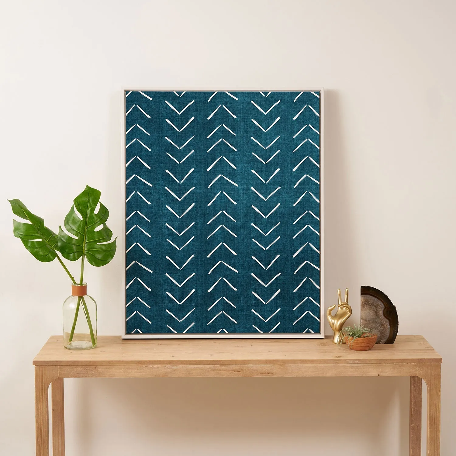 Mud Cloth Big Arrows in Teal Art Canvas