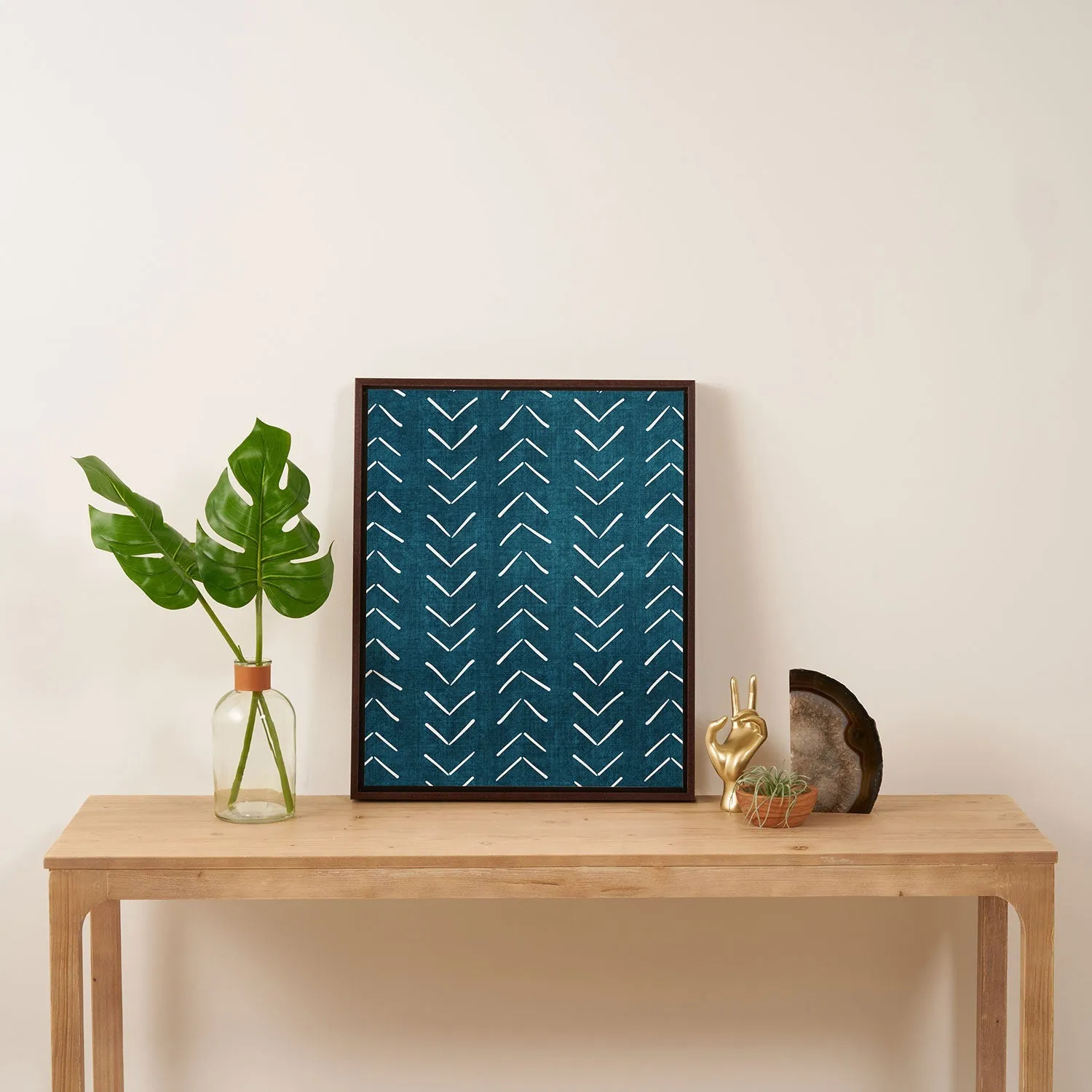 Mud Cloth Big Arrows in Teal Art Canvas